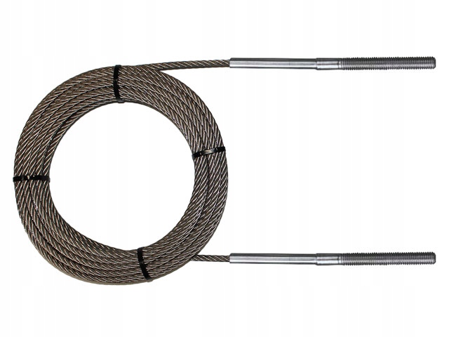 Ocelové lano se závity – 10 mm M-16, délka až 8 m