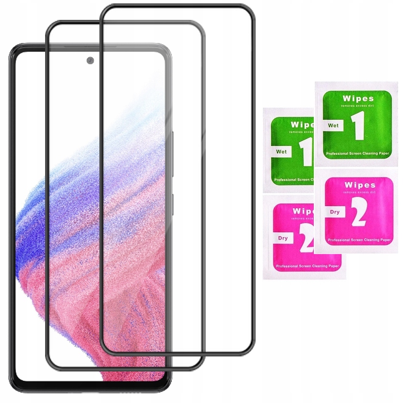 2x Szkło Na Cały Ekran Do Samsung A53 5G Pełne Hartowane Szkiełko 5D