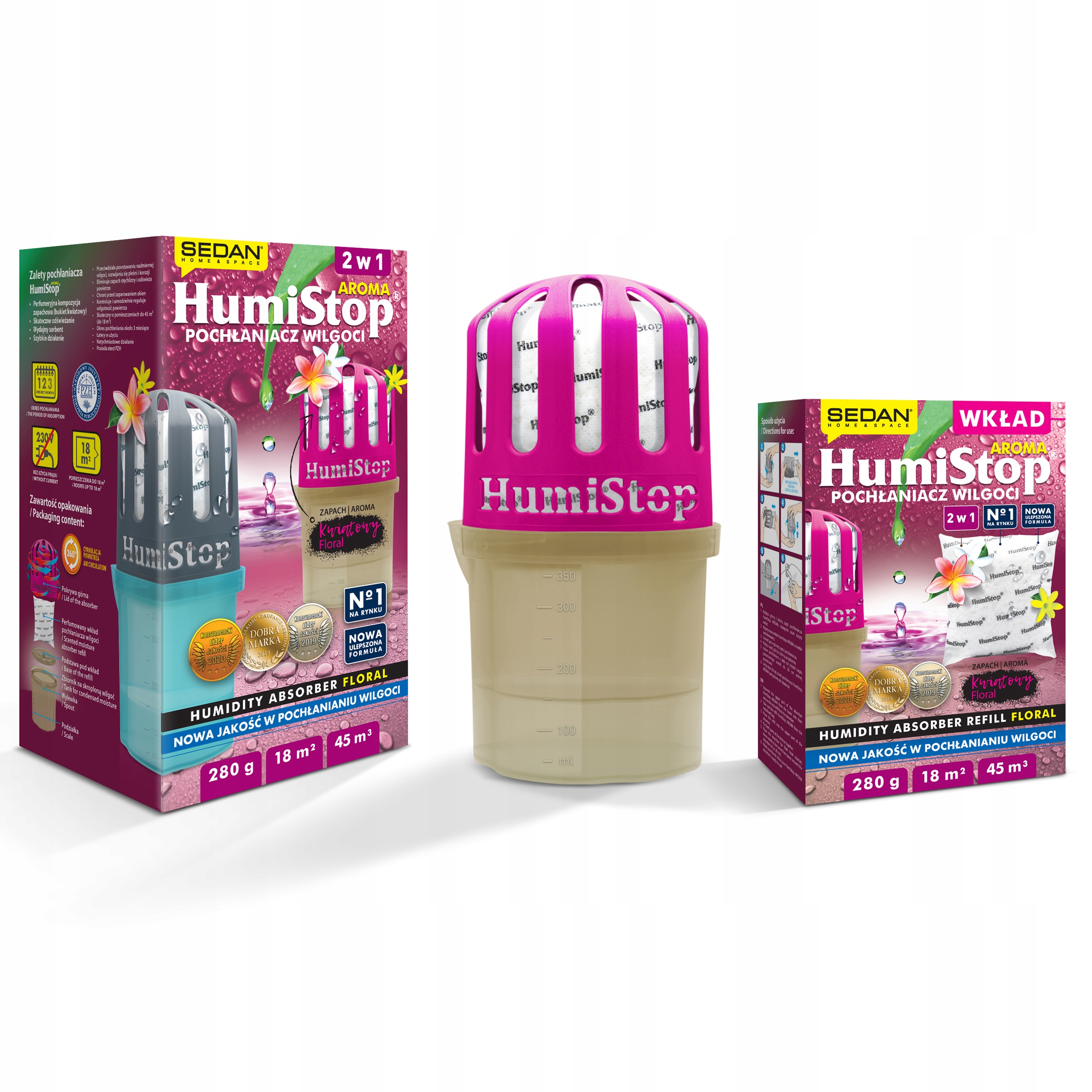 POCHŁANIACZ WILGOCI HUMISTOP + 2 WKŁADY KWIATOWY