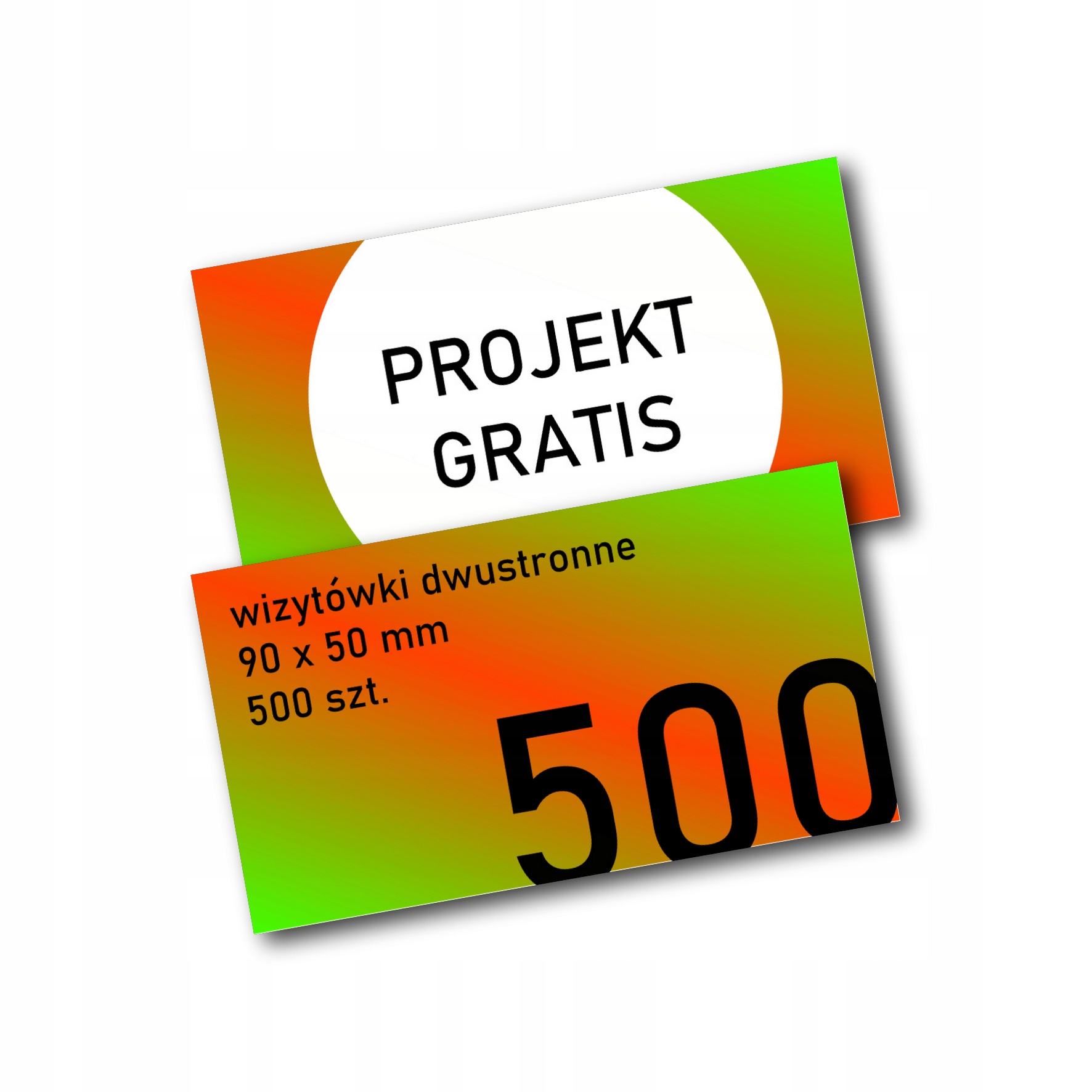 

Wizytówki dwustronne 500 szt. 90x50 350g Projekt