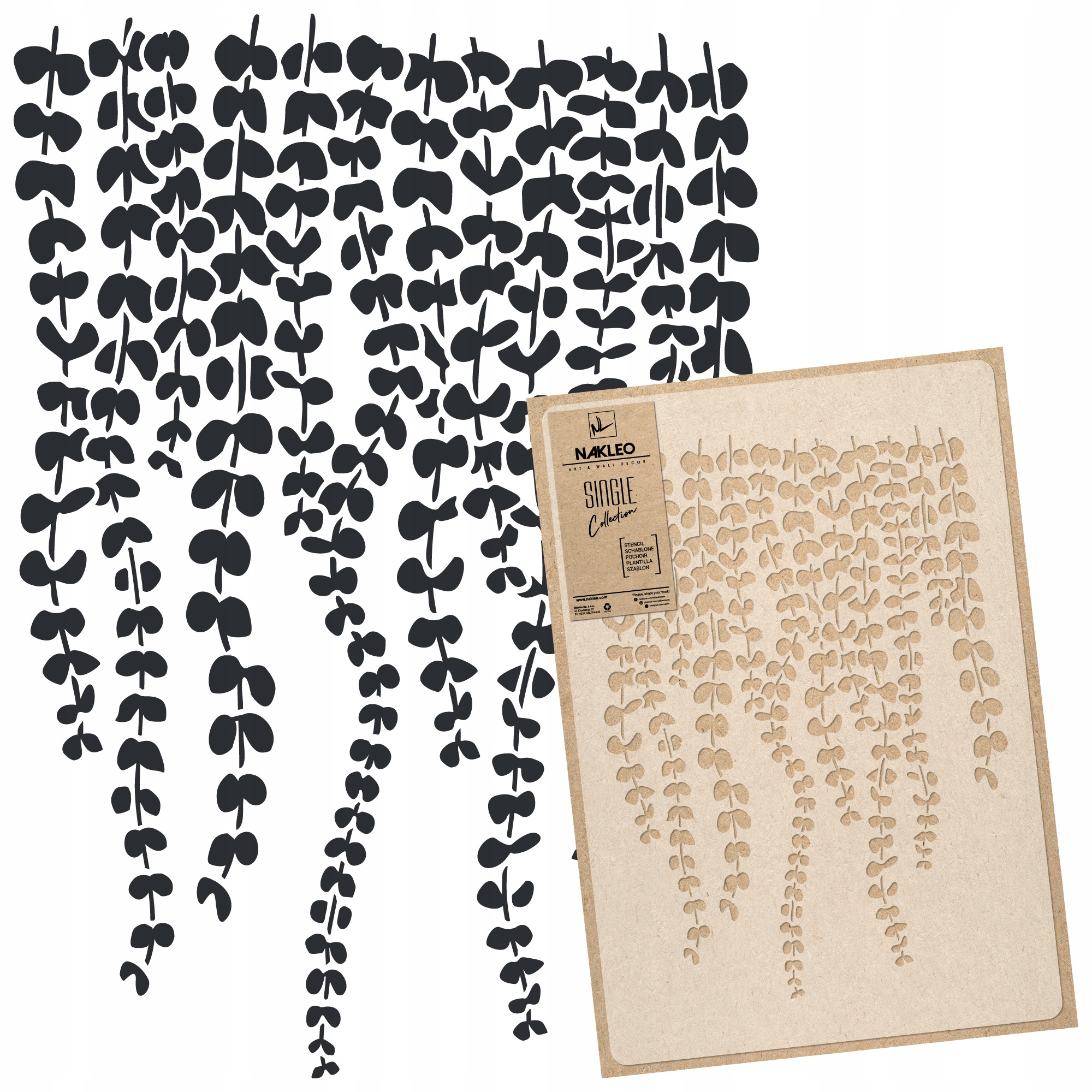 Šablona malířská Vícenásobná L 59x95 cm Rostliny Popínavé Listy Převislé Listy