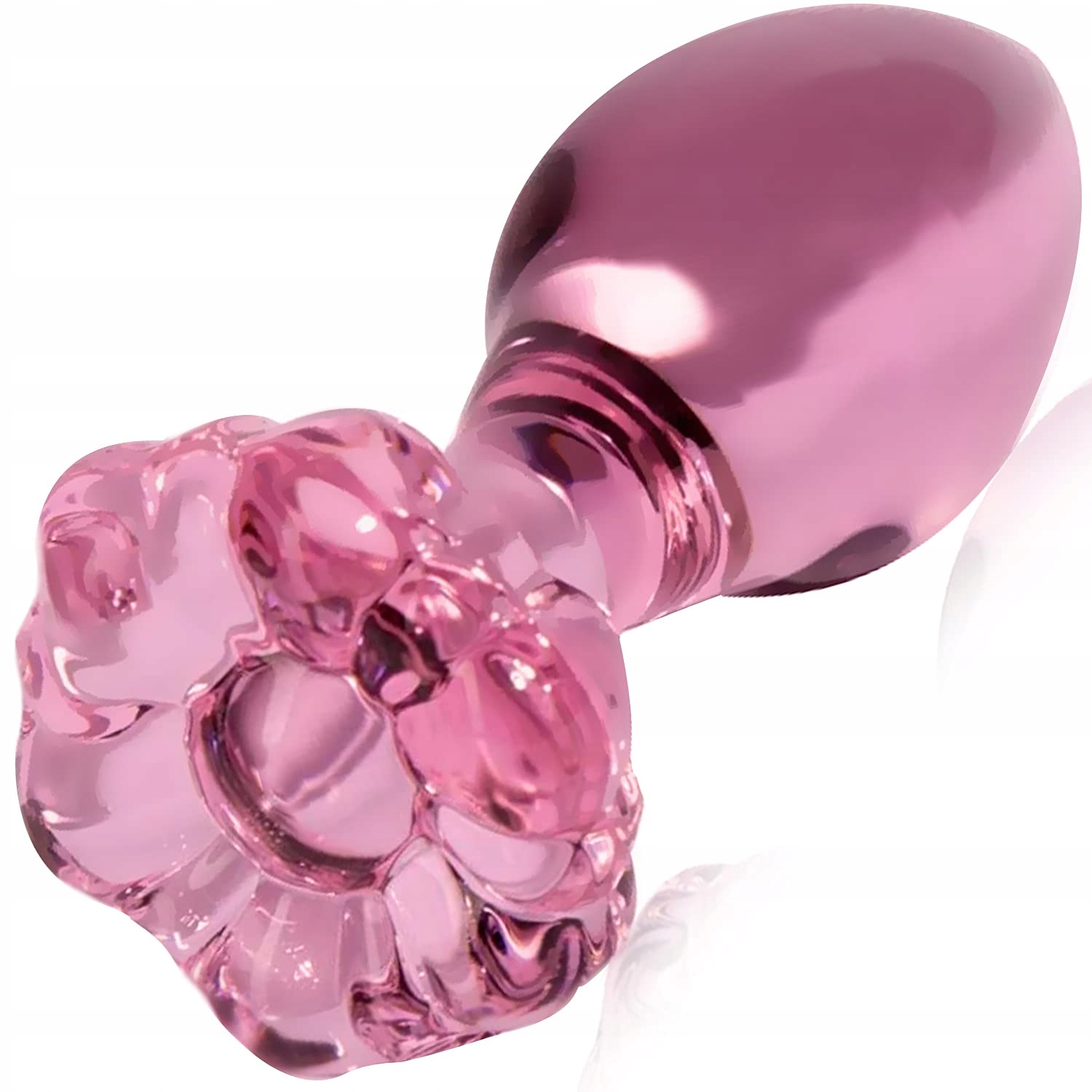 FOPS Dildo Szklany Analny 10cm Różowy Ergonomiczny Dla Kobiet i Mężczyzn — miniatura 4