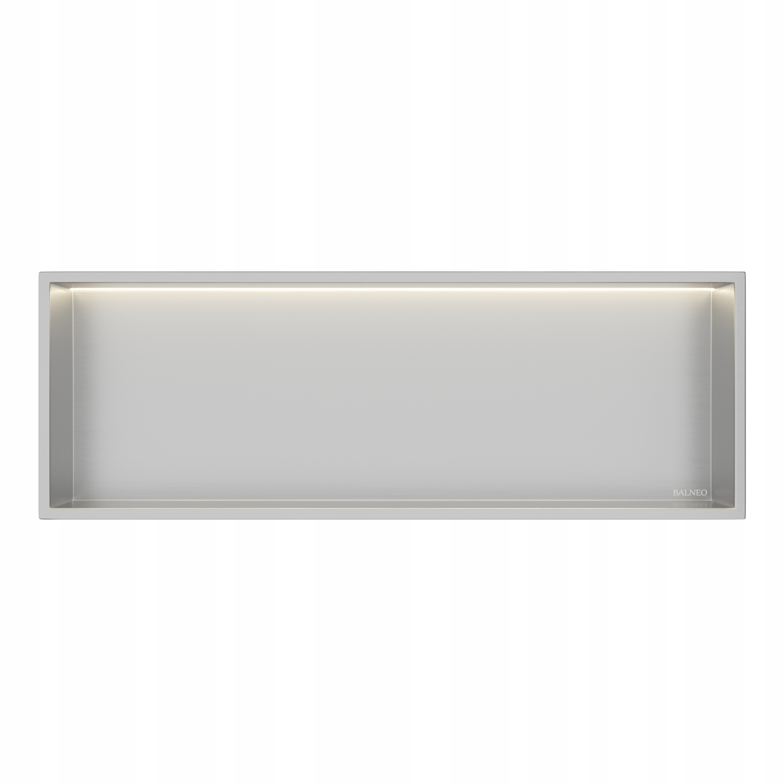 Balneo Vstavaná Polica S Led Osvetlením 30x90x10 cm Inox Wall-box One Led