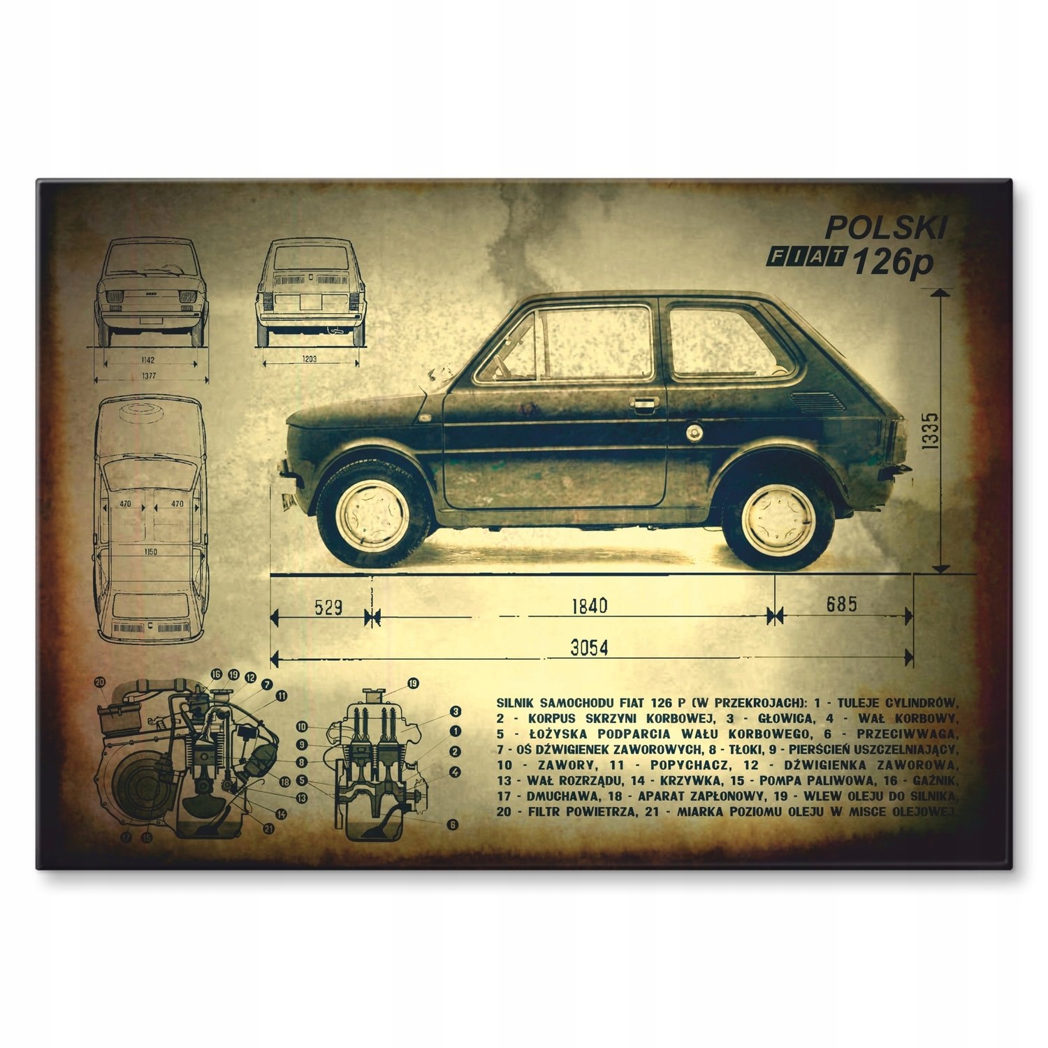 

Plakat metalowy 126p maluch Fso M
