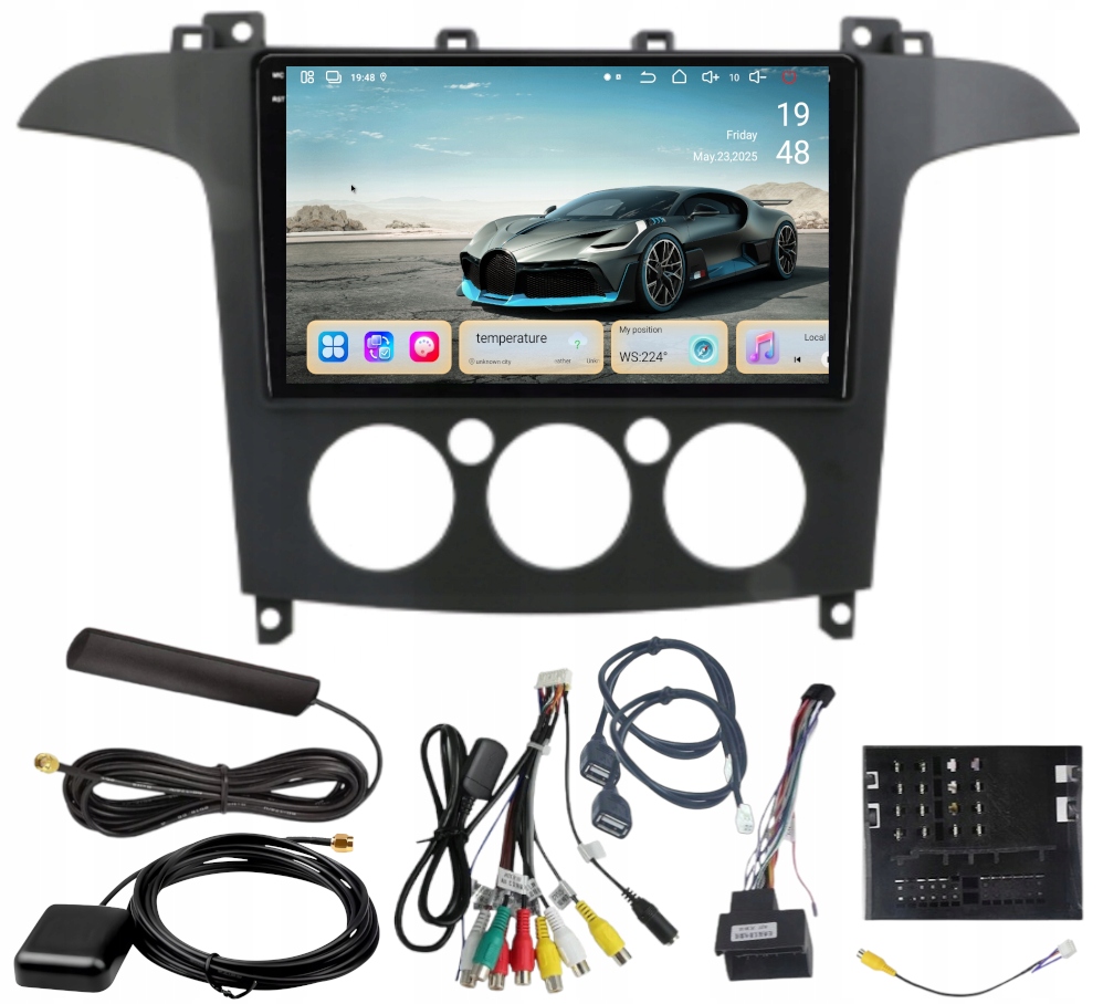 Rádio Navigace Ford Smax Galaxy Carplay Android 8GB 256GB Sim