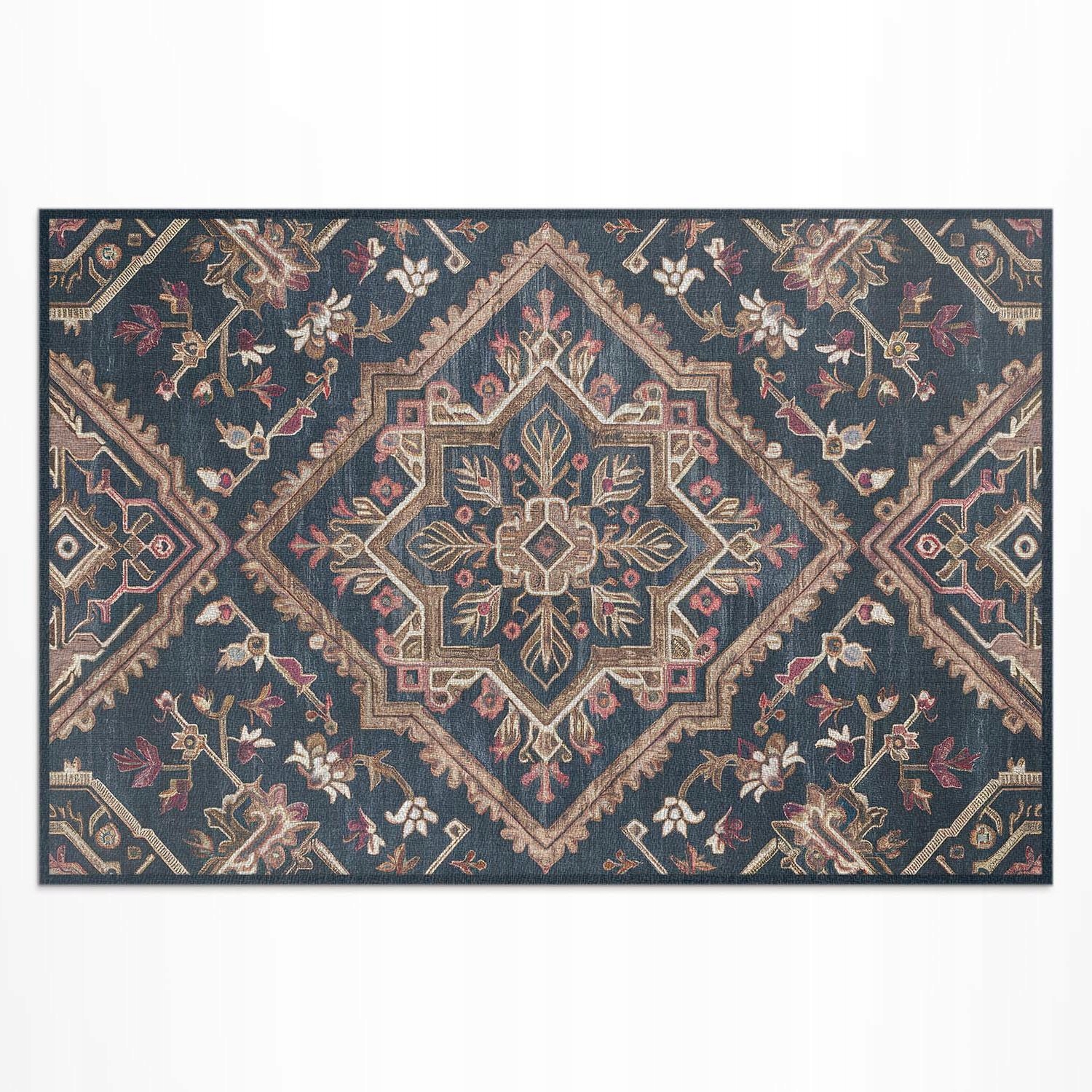 Vinylový koberec Patio Zgeometrizovaný rastlinný vzor turecký štýl 140 x 210 cm