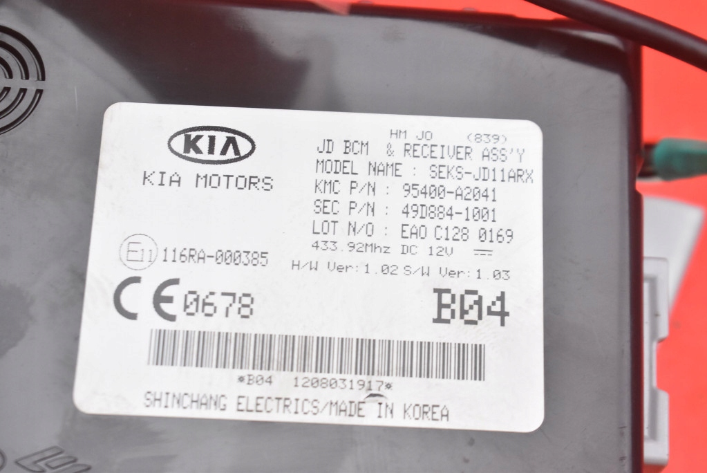 control unit module BCM 95400-A2041 KIA CEED 2 II 1.4 16V 100 KM 12-15