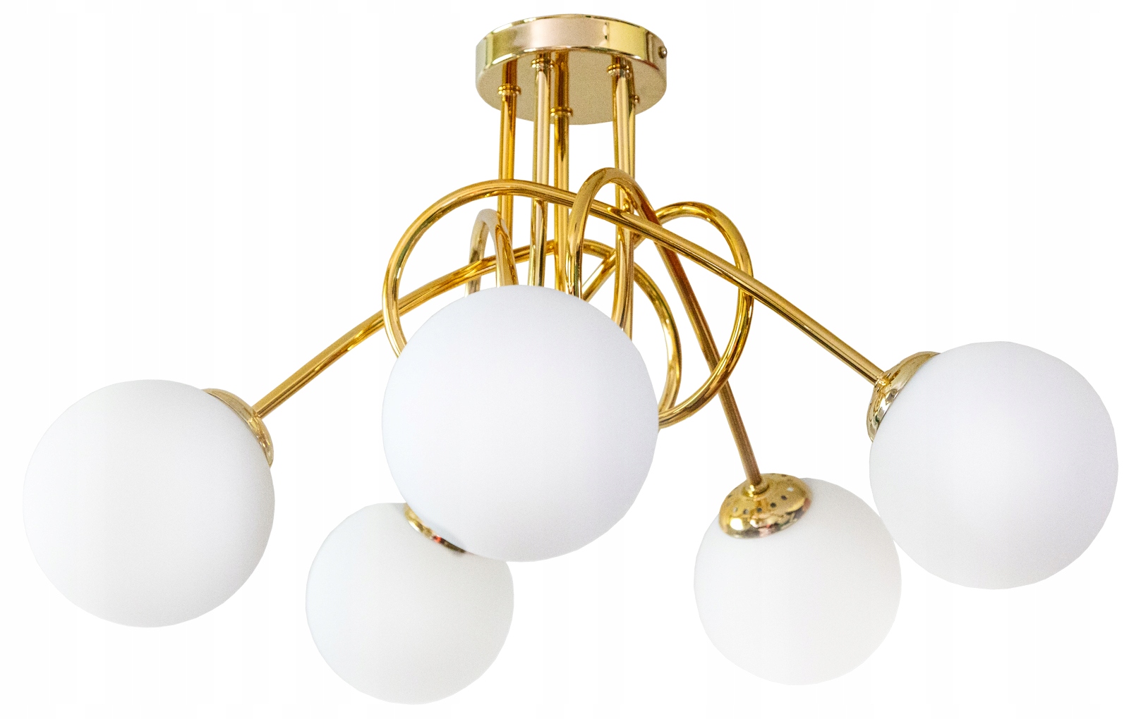 

Lampa Wisząca Sufitowa Żyrandol Złota Kule Led