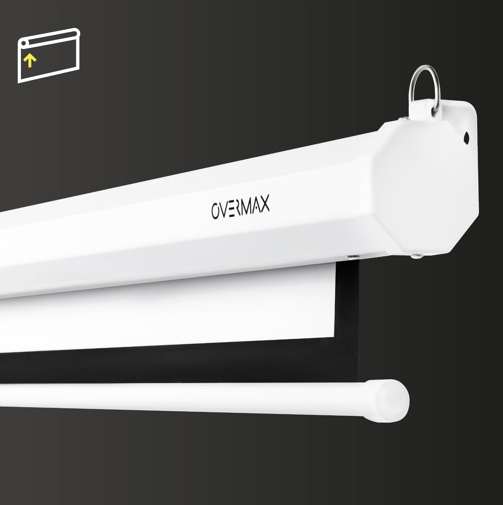 EKRAN PROJEKCYJNY DO DOMU BIURA PODWIESZANY 100" KONFERENCJE SZKOLENIA FILM Model Semi Automatic Screen 100
