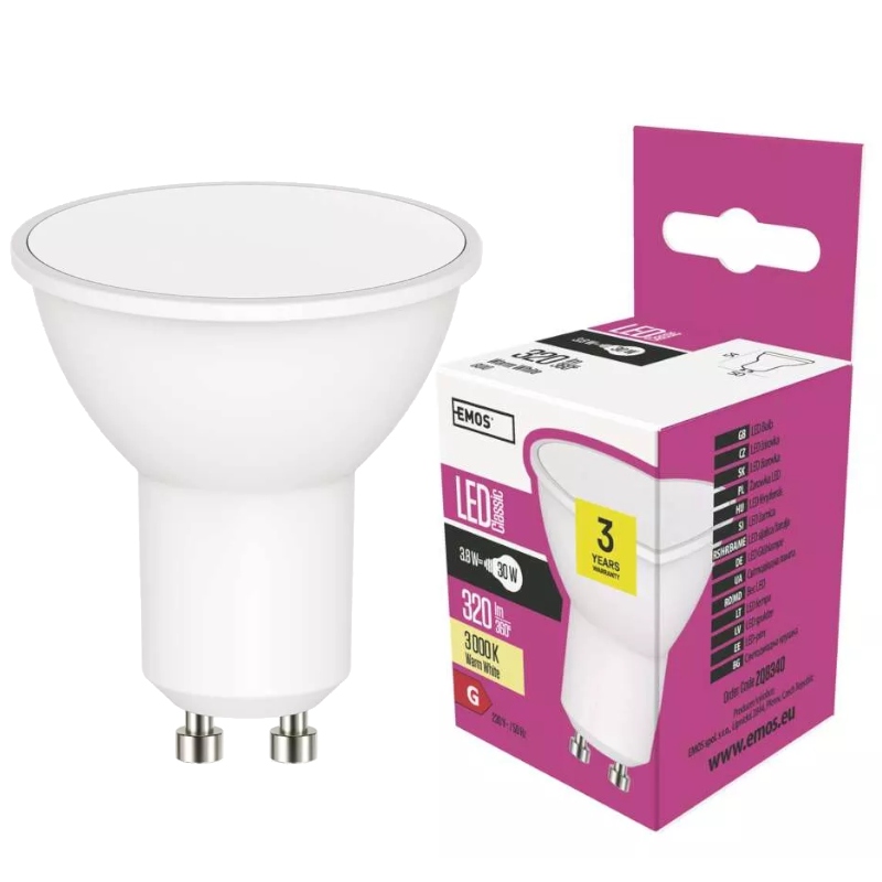 

Żarówka Led 3,8W (30W) GU10 ciepła biel 3000k 8340