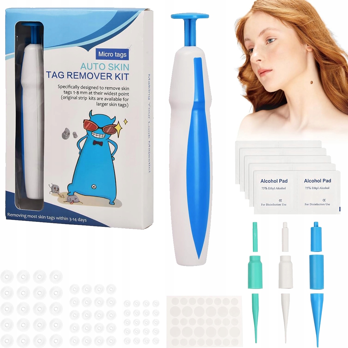 Sada na odstraňování kožních bradavic Tag 2 v 1