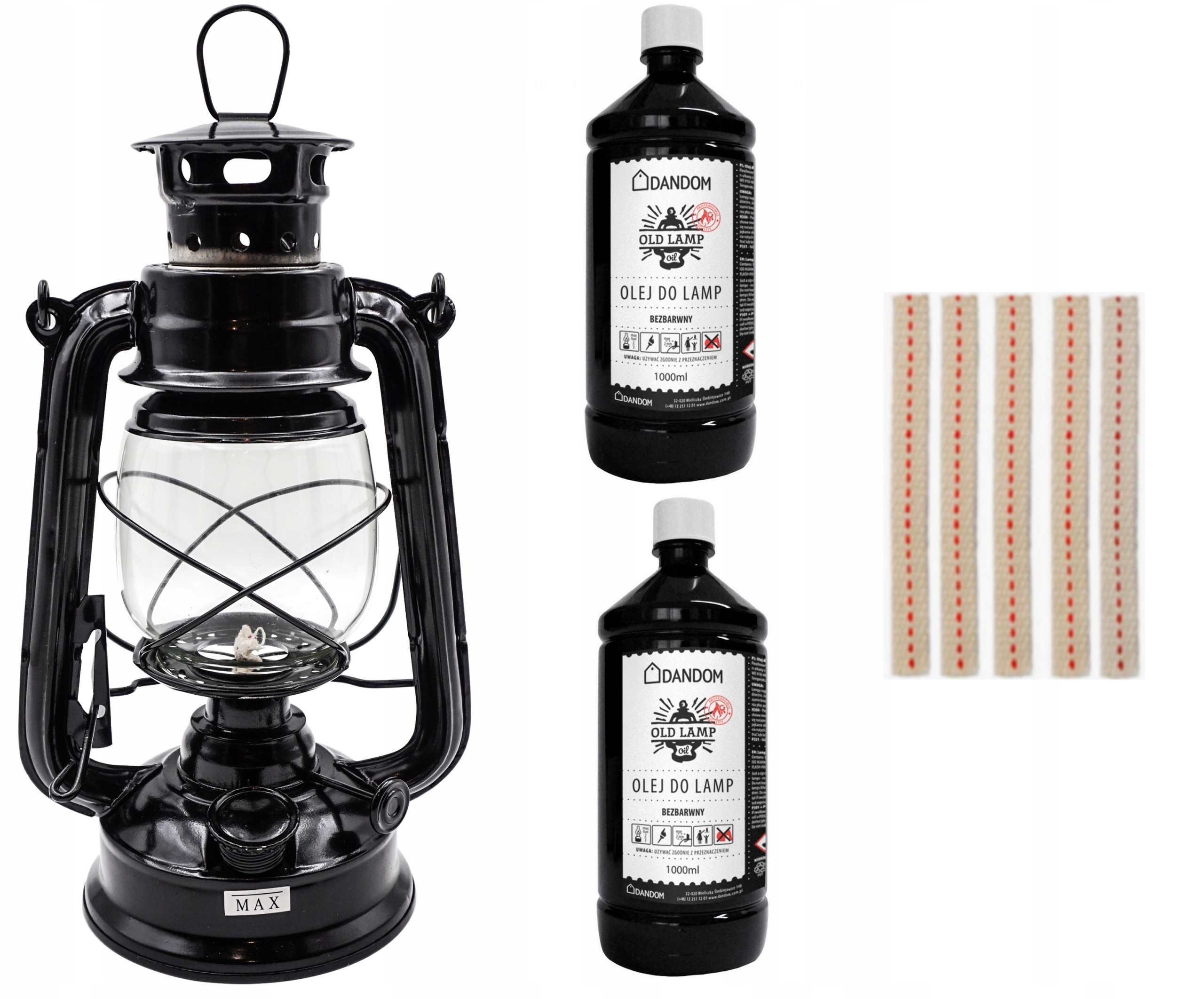 LAMPA NAFTOWA Z KNOTEM + OLEJ 2L +ZAPAS. KNOT 5szt