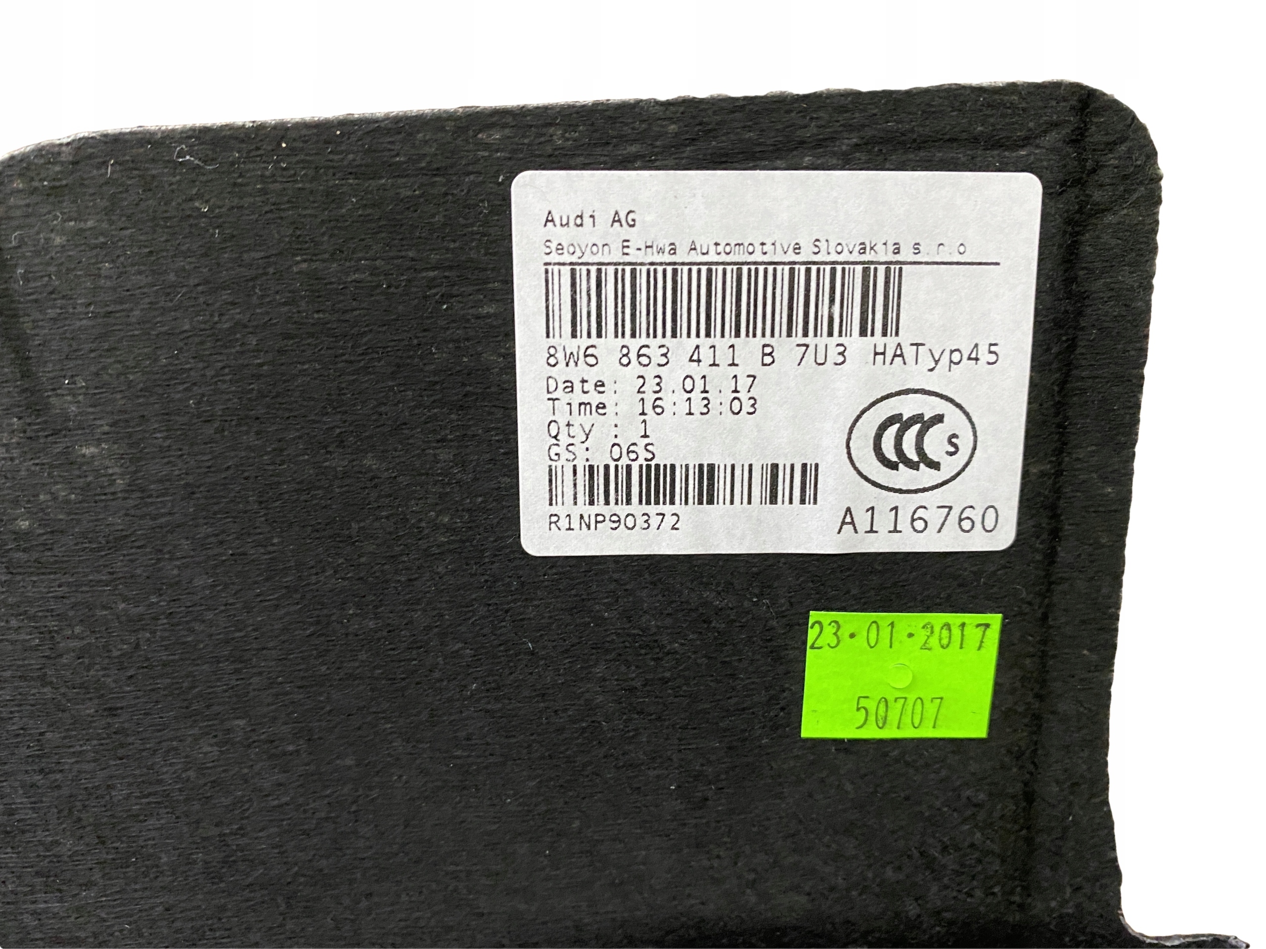 AUDI A5 8W COUPE plato boot 8W6863411B