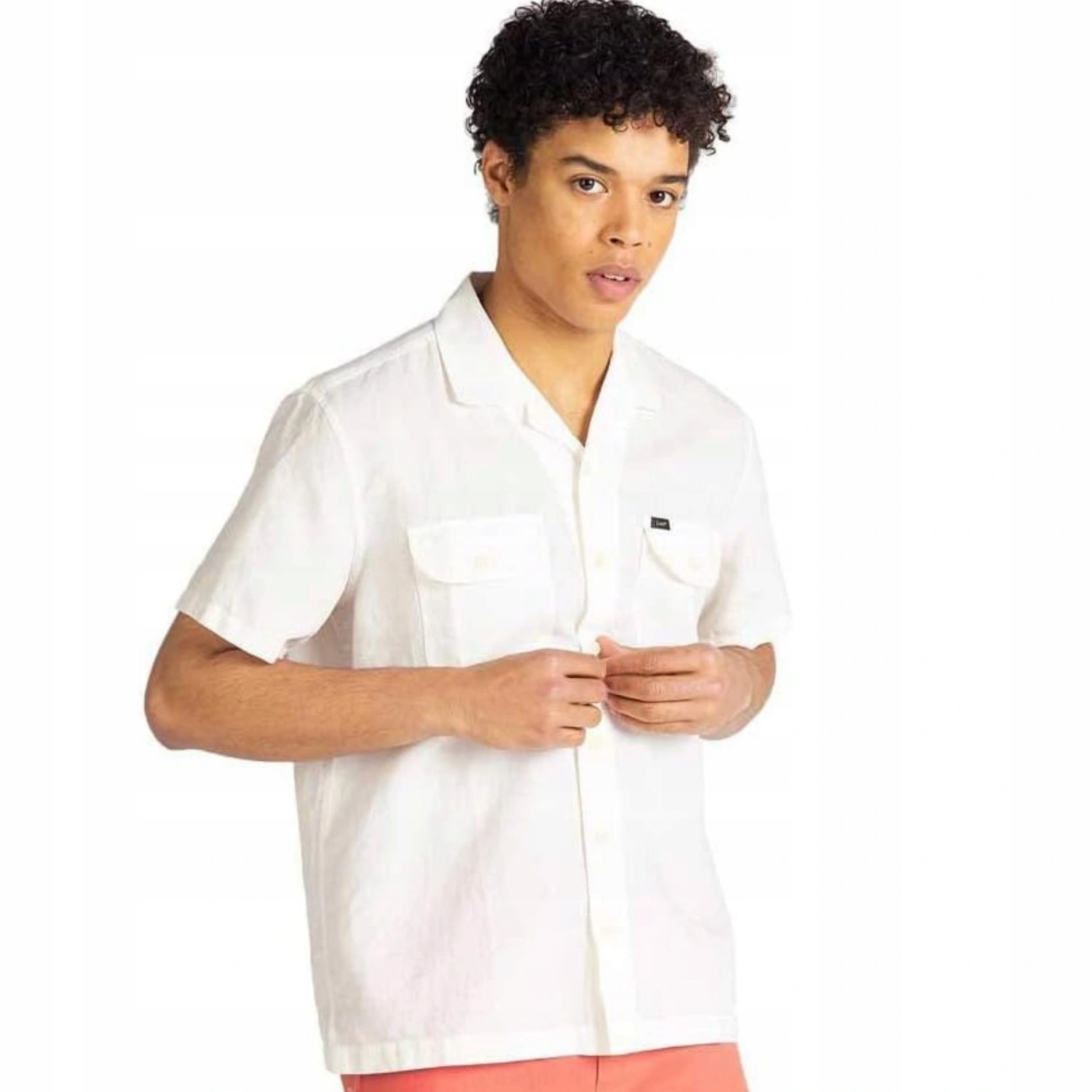 Pánská košile Lee klasická bílá s krátkým rukávem a límečkem vel. L