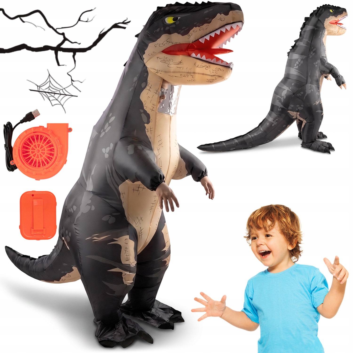 Nafukovací Kombinéza Kostým Samonafukovací Převlek Kostým Dinosaura