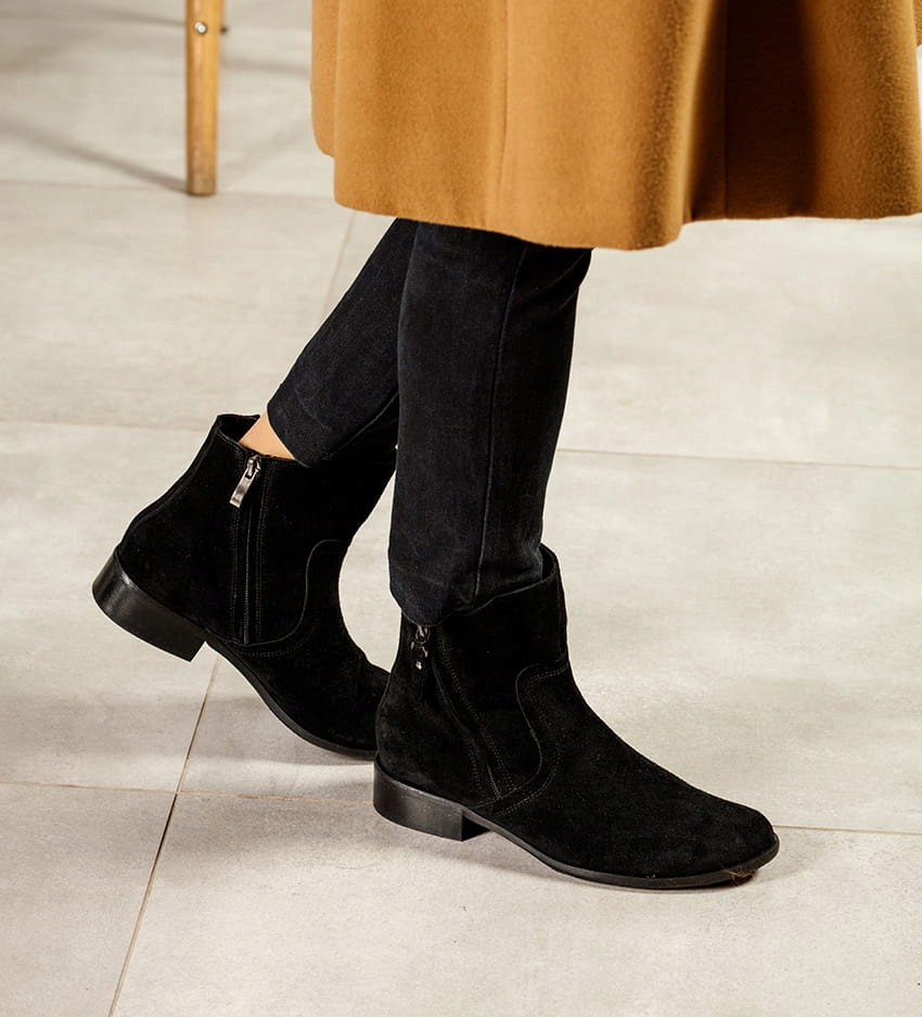 Dámské kotníkové boty Higo kožené 2803 Černá 38, Černá