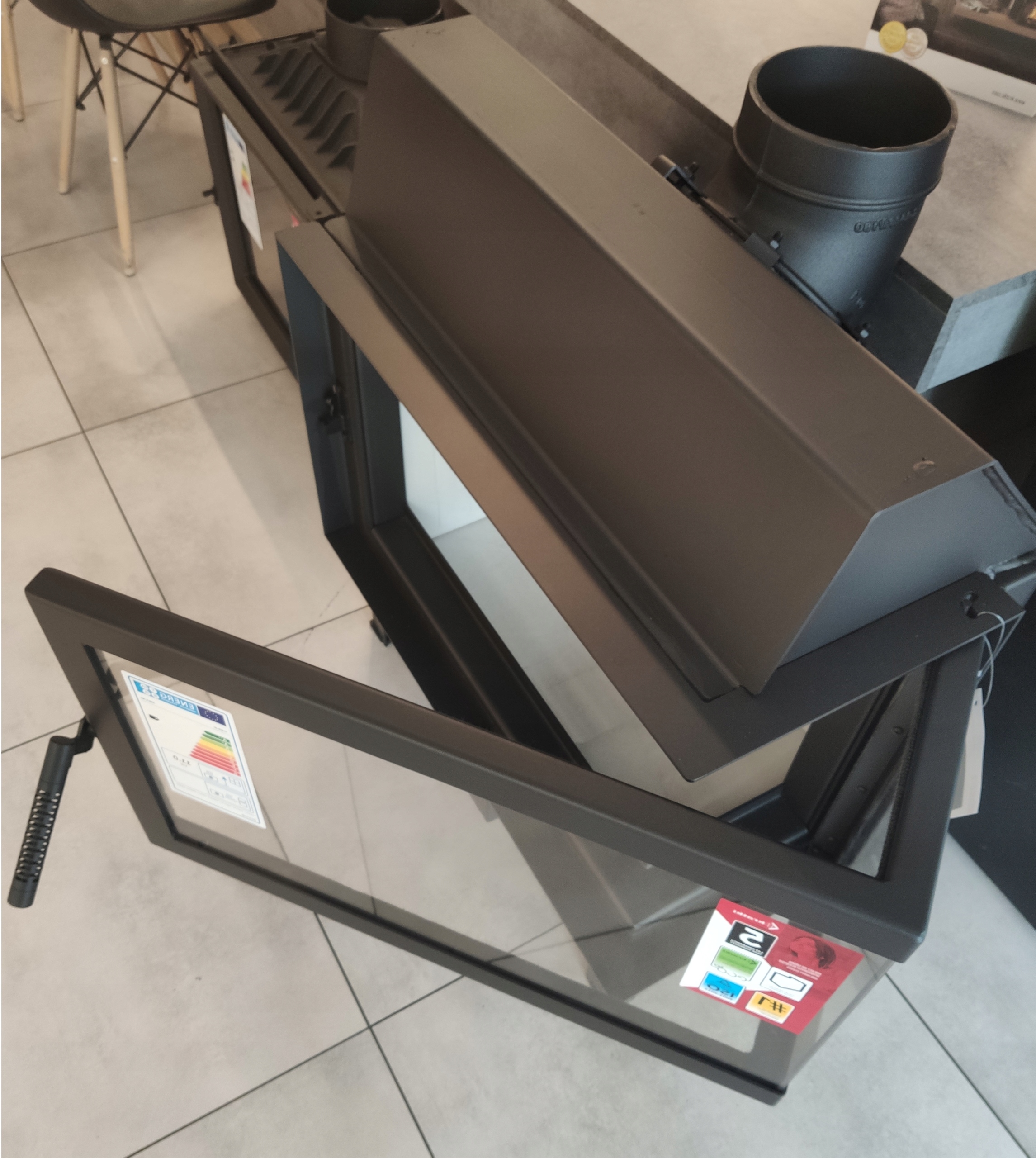 ~ EKO WKŁAD KOMINKOWY kominek ZIBI12 DECO prawy BS Wysokość 925 mm