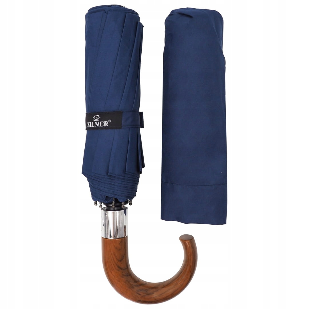 PARASOL GRANATOWY DUŻY Z ZAGIĘTĄ RĄCZKĄ AUTOMAT Płeć uniseks