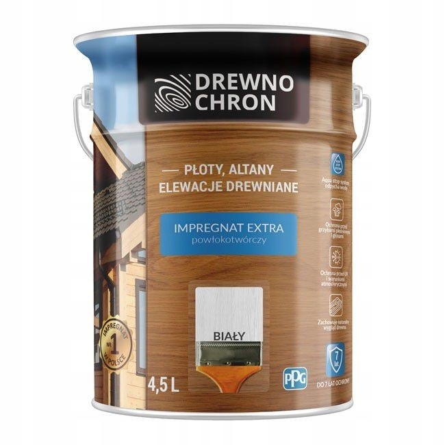 Drewnochron Impregnat do drewna Extra powłokotwórczy 4,5l Biały