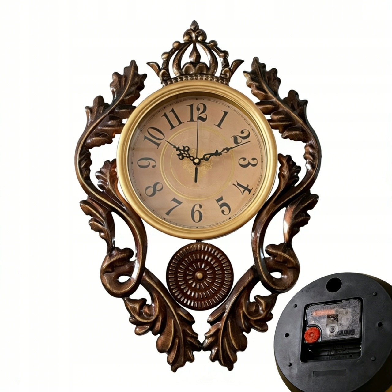 Nástěnné hodiny Retro Loft Římský 3D Vintage Velké 54 cm