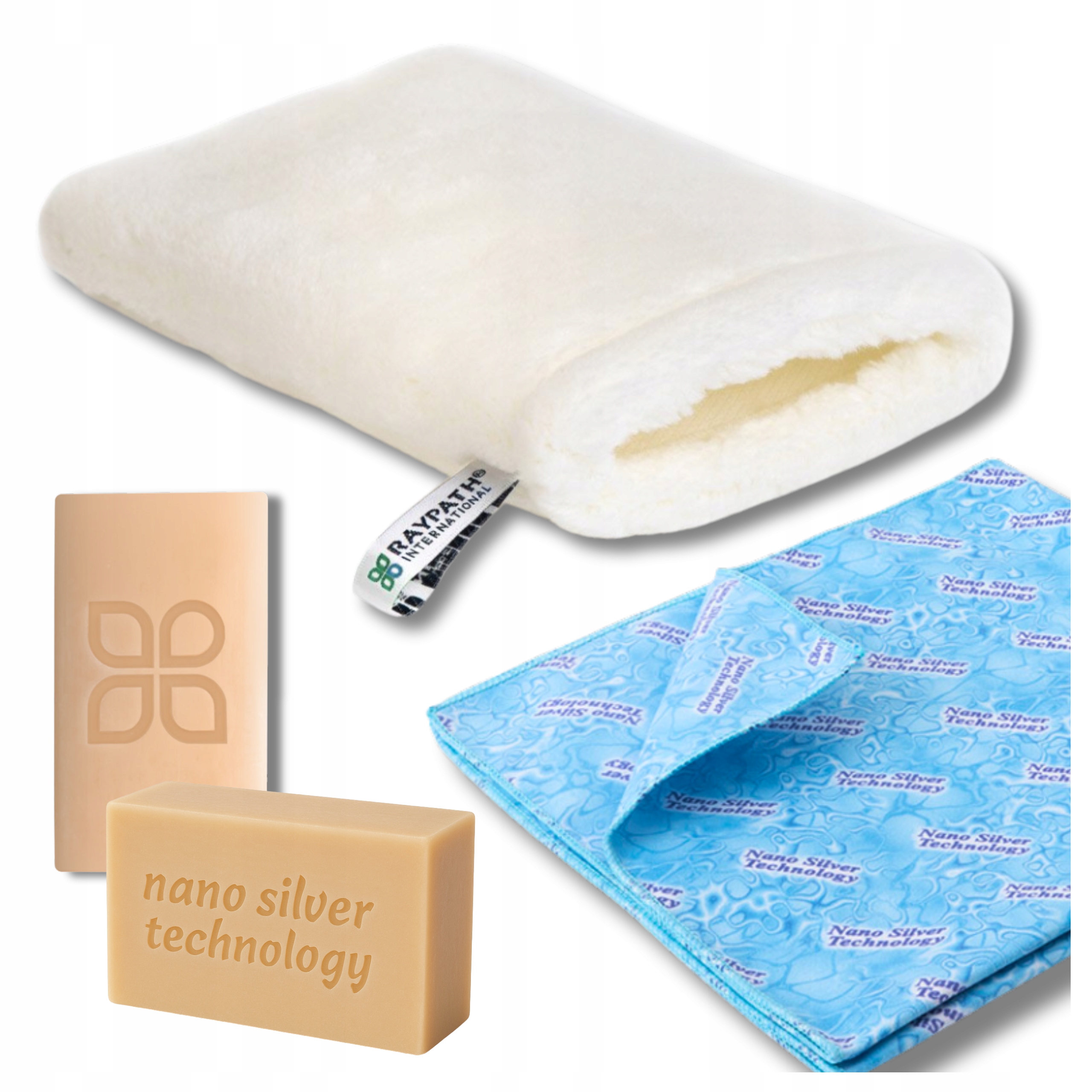 Levně Raypath Sada Rukavice Bílá M 15x22 Čistič SunBeam Šedé Mýdlo 100 g