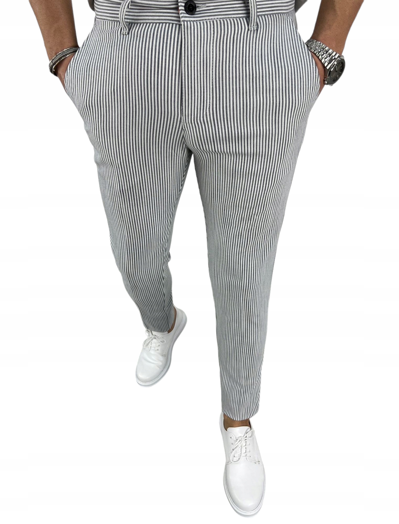 Návštěvní kalhoty slim fit chino s proužky DJ09 W34