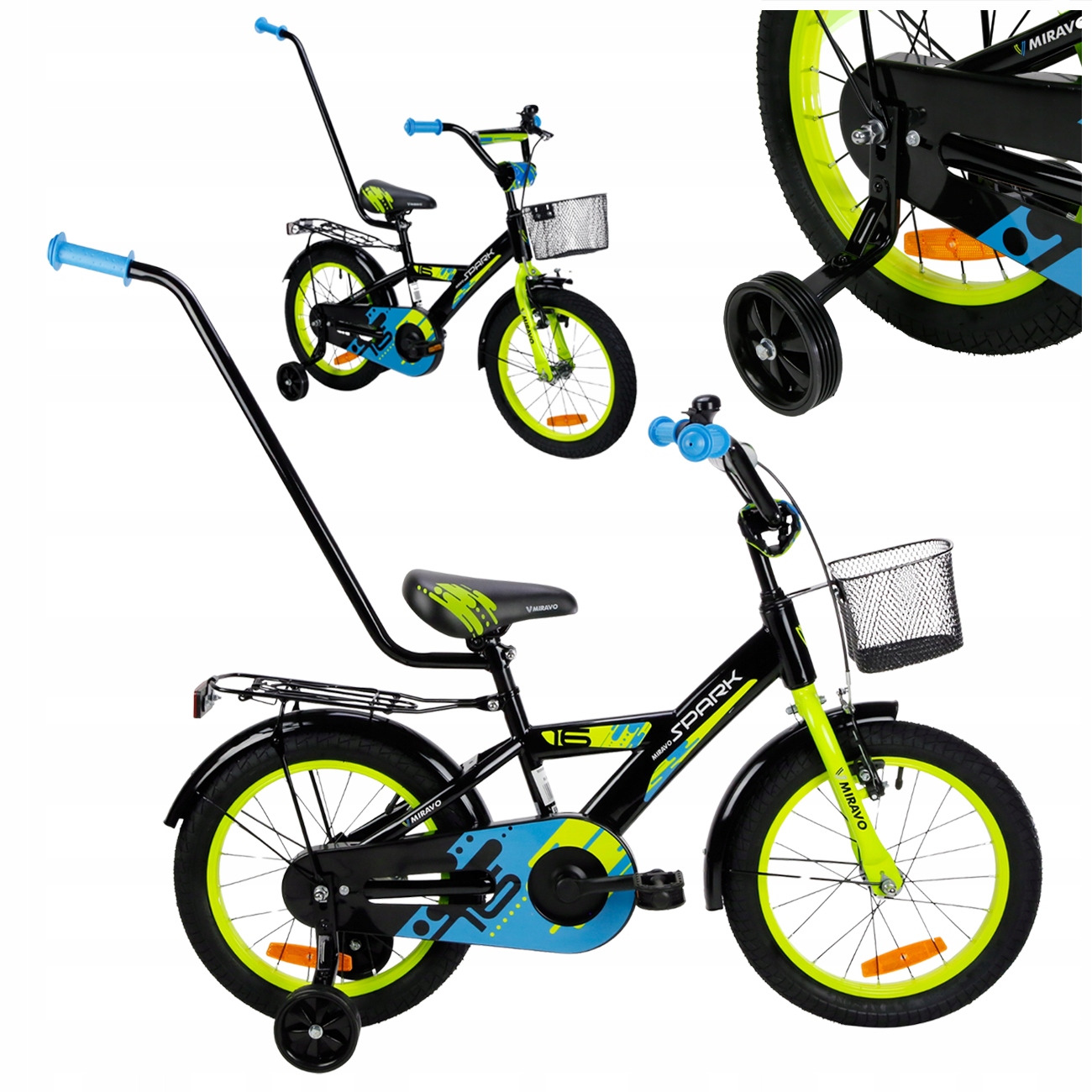 Rowerek Dziecięcy 16 Cali Miravo Rower Dla Chłopca Koszyk Prowadnik