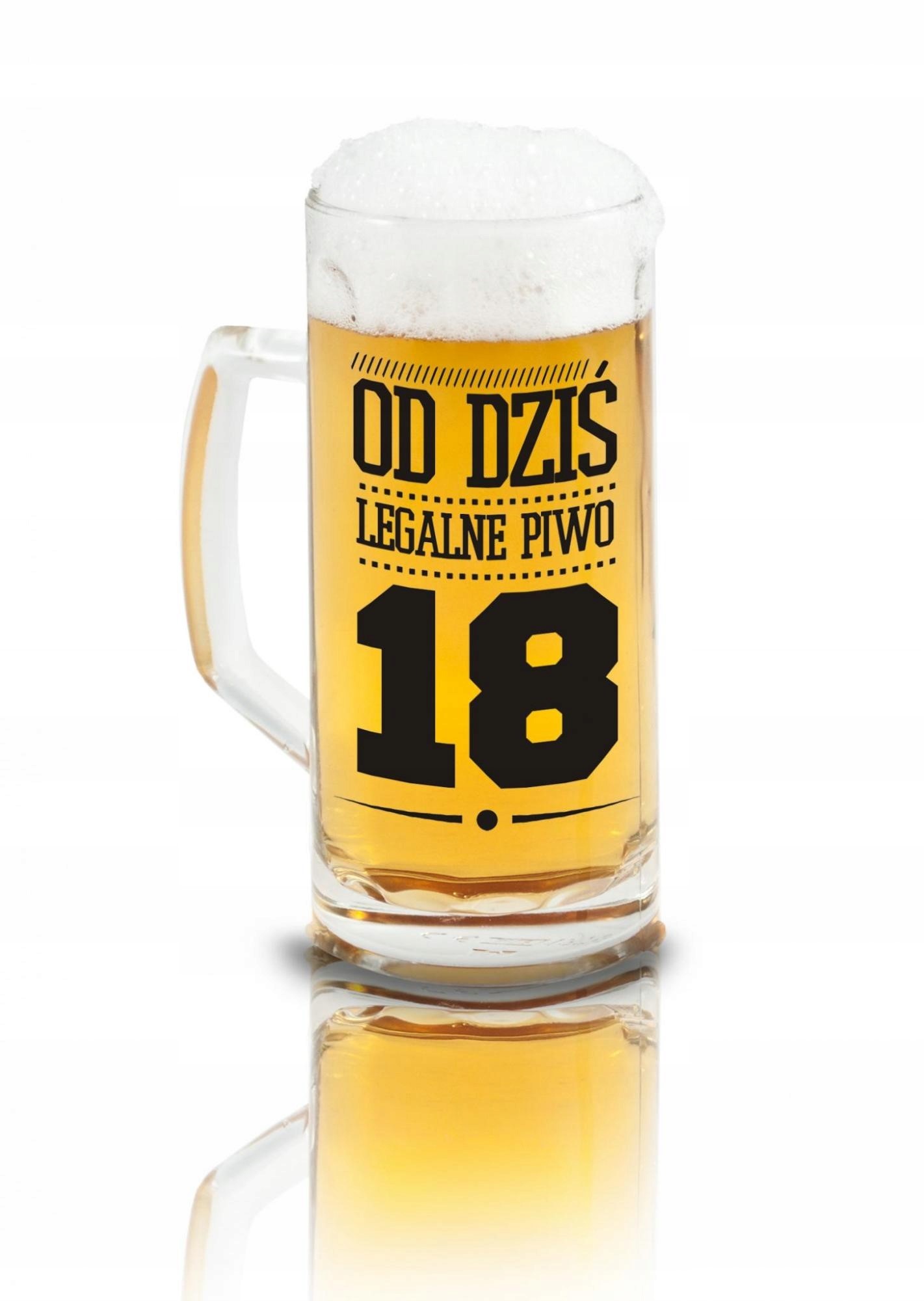 Darčekový pohár na pivo 18 rokov od dnešného dňa legálne pivo