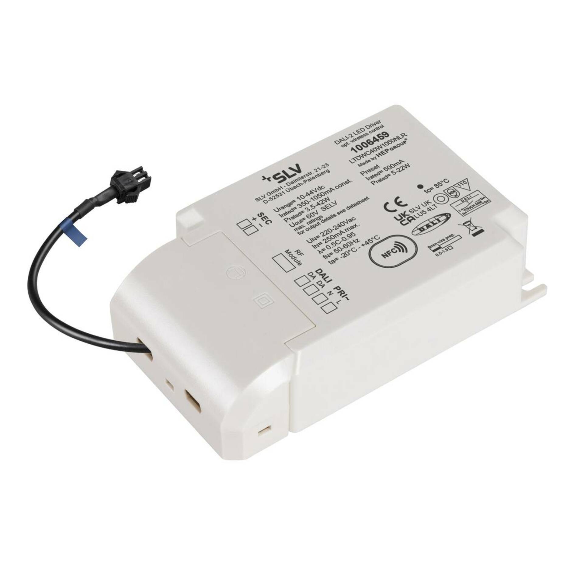 Led driver Slv 42W Dali Rf 500-1050mA bílý pro Numinos