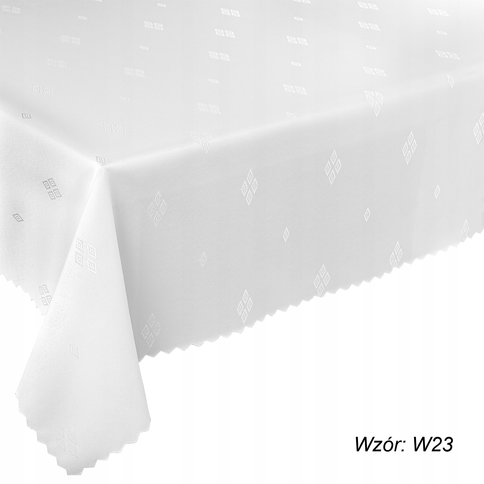 OBRUS PLAMOODPORNY NA WYMIAR POLSKI ŻAKARD 140x240 Kolor biały kremowy