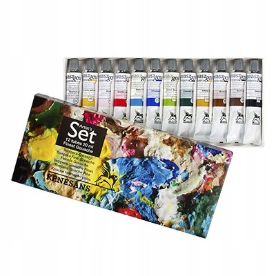 Sada temperových barev Renesans, 12 x 20 ml