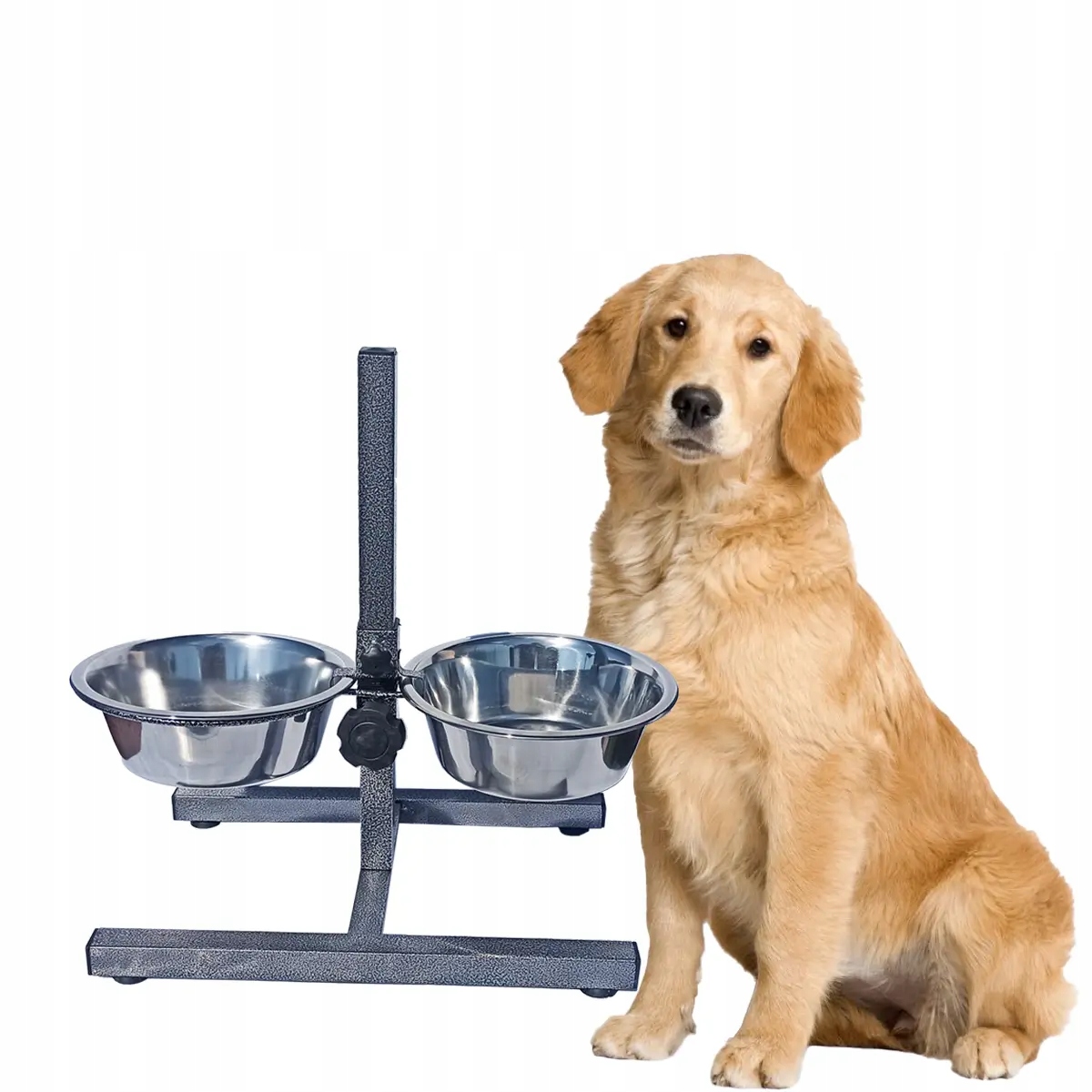 

Duża Miska dla psa na stojaku regulowanym 2x2,8L