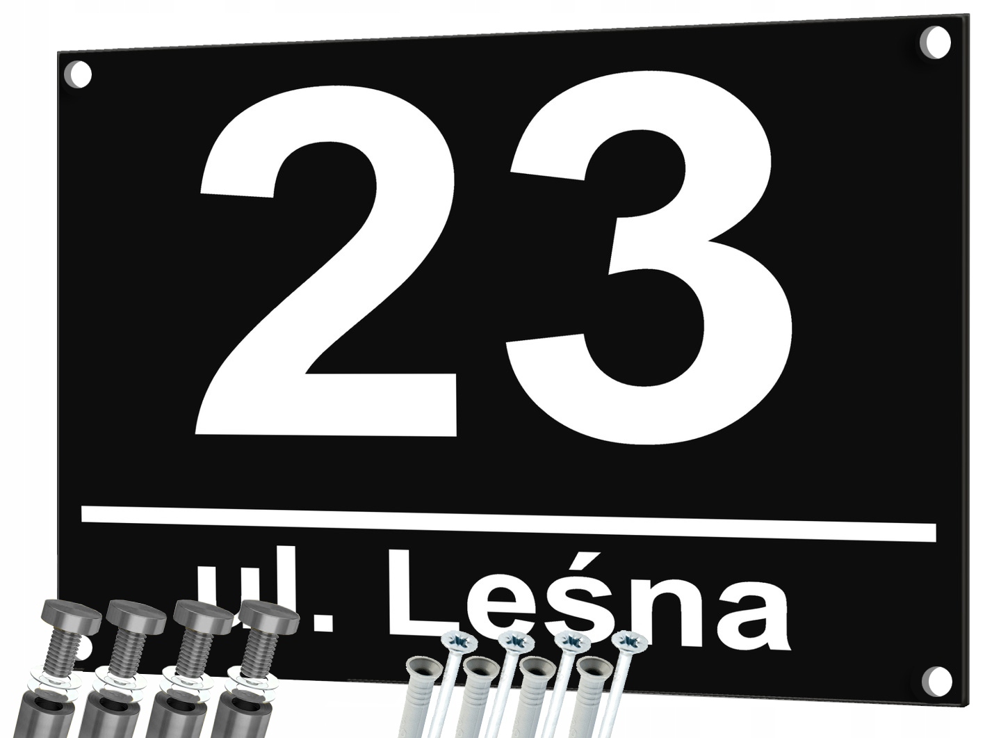 

Duża Tablica Adresowa Aluminiowa Numer +dystanse