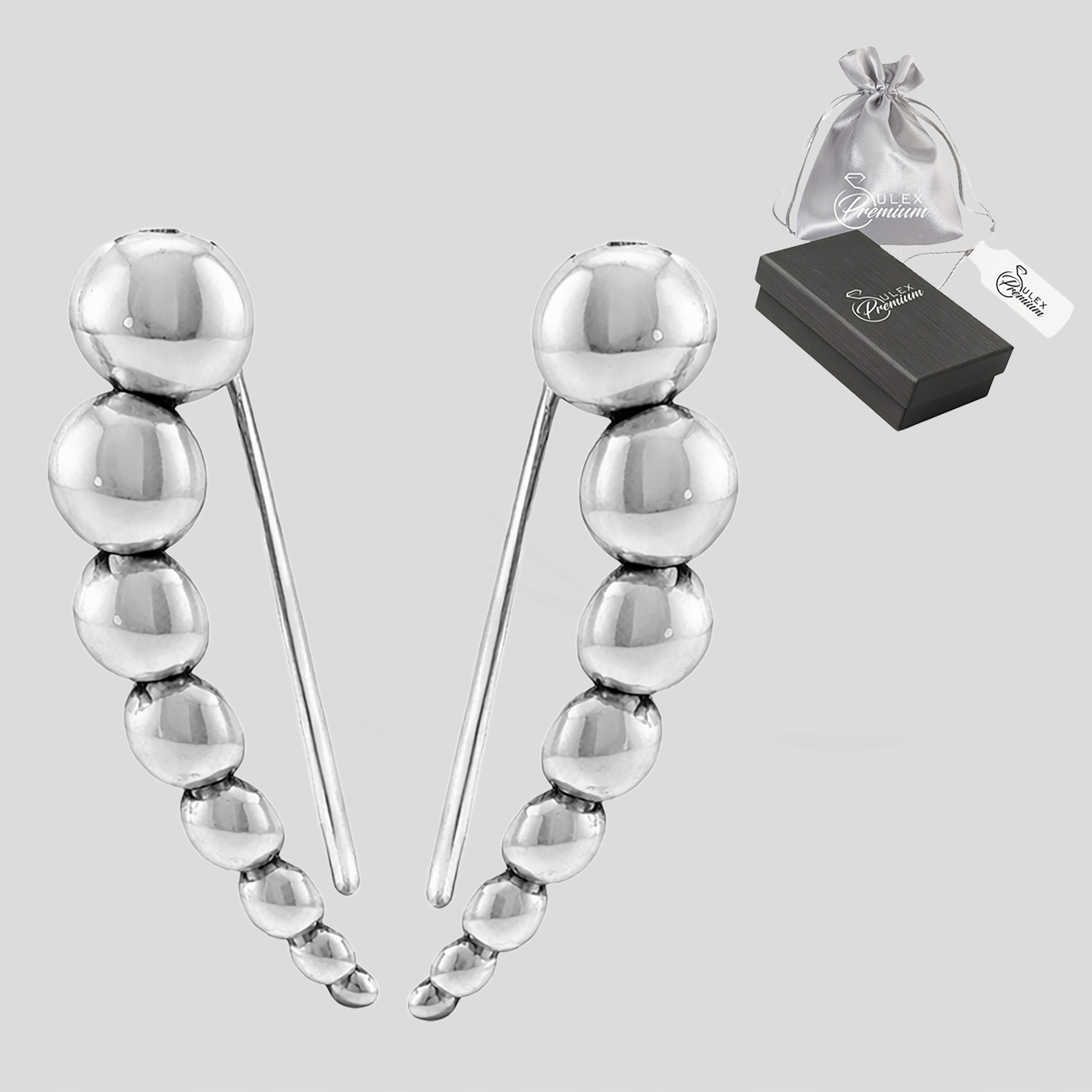 Náušnice-Náušnice stříbro ryzost 925 Decentní leštěné polokoule Elegantní