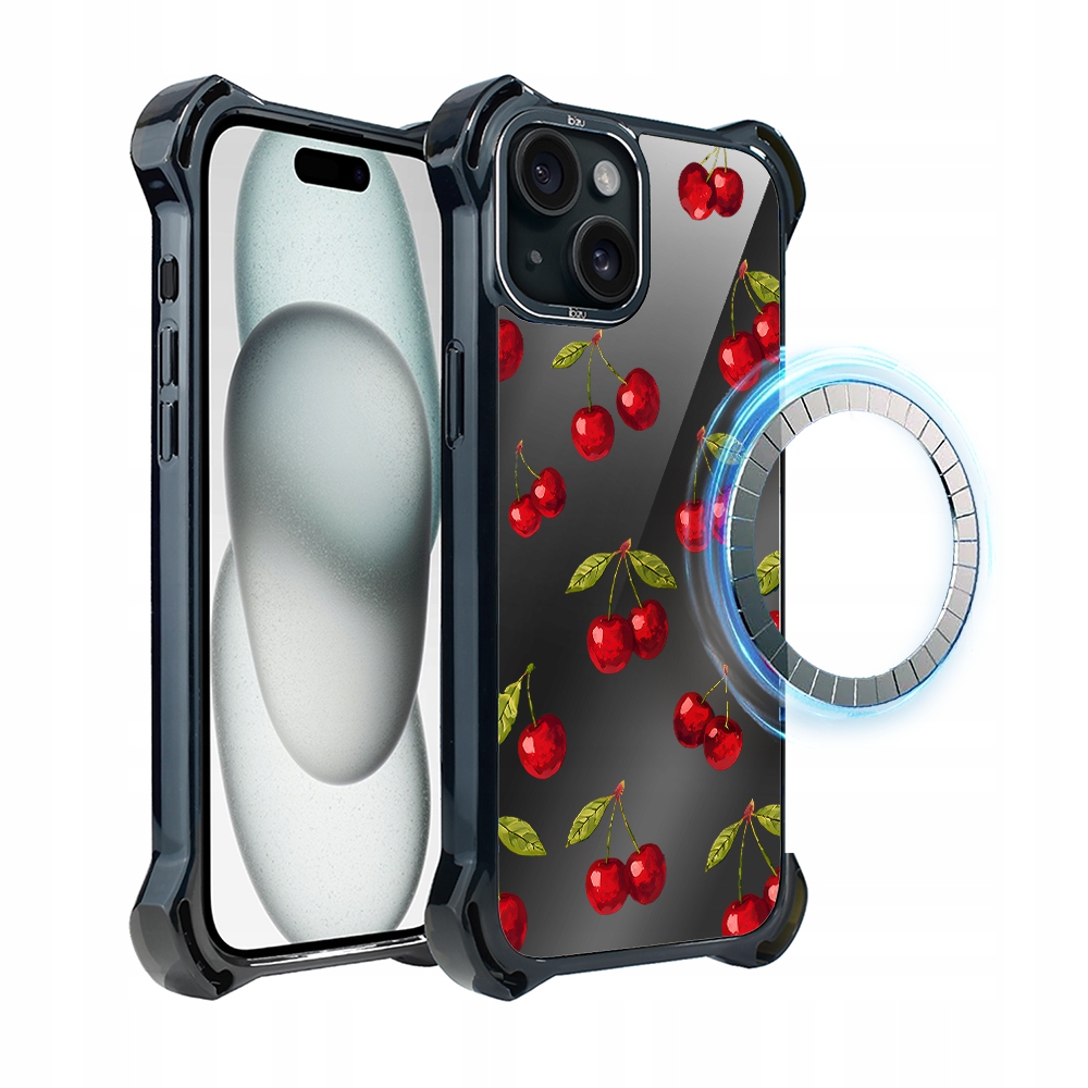 Pouzdro pro iPhone 15 Plus Ibizu DropGuard Ultra s MagSafe, Třešňová noc