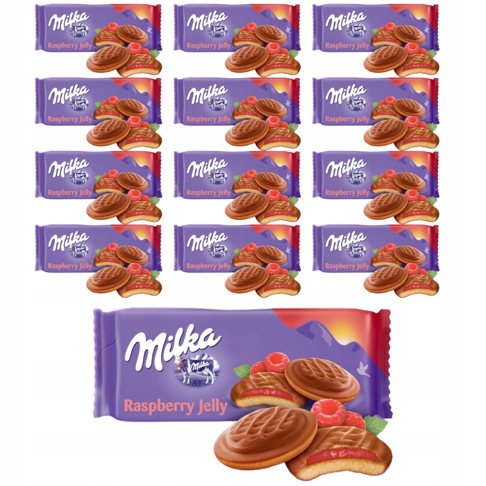 Milka Choco Jaffa Piškoty s želé s malinovou příchutí 147 g x 12 kusů