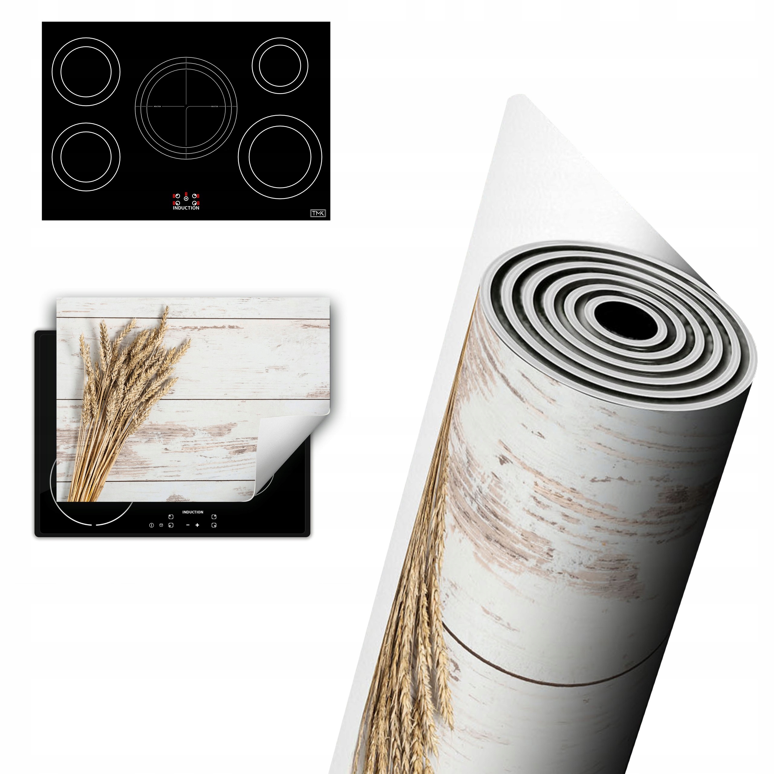 Vinylová Ochrana Na Indukci Pracovní Desky 80x52 obilí dřevo