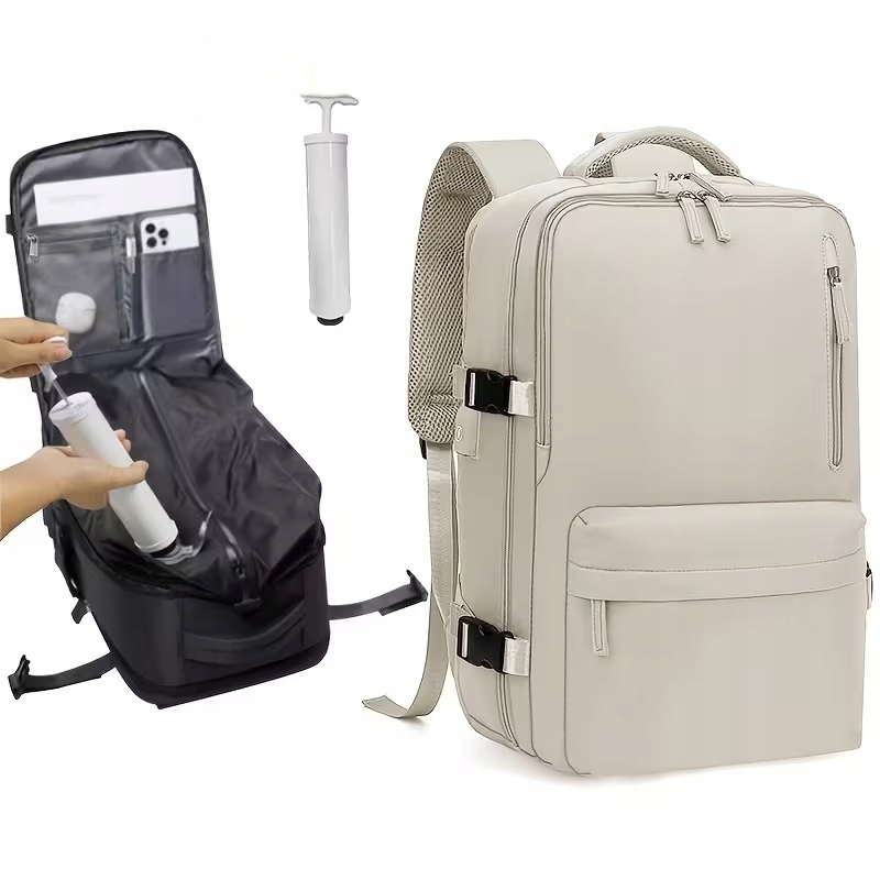 Plecak Bagaż Podręczny Kompresyjny Próżniowy Samolot 44x30x20 Pompka