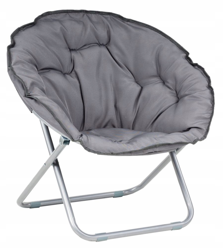 SKŁADANY FOTEL OGRODOWY HAPPY MEVEN SZARY 80 X 66 X 82CM STALOWY STELAŻ