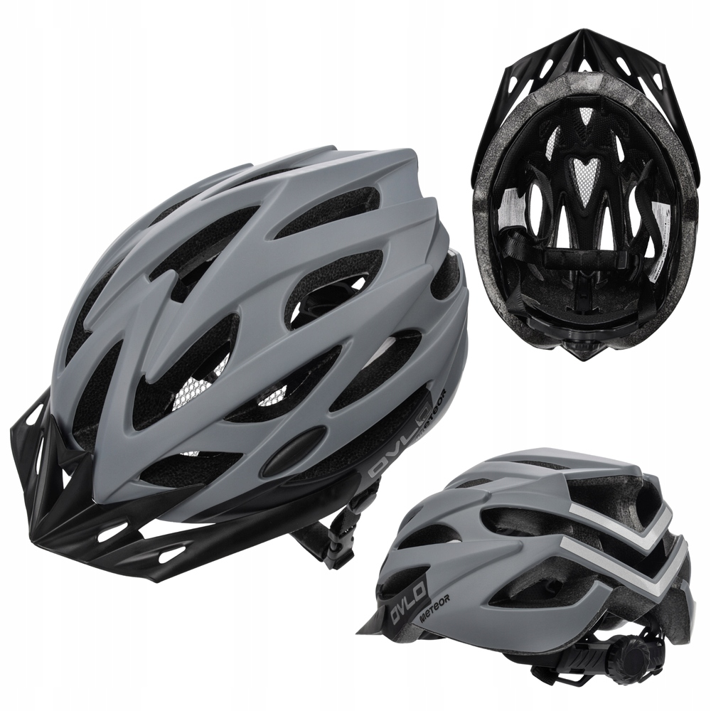 Kask Rowerowy Regulowany Szosowy Wentylowany Z Daszkiem 52-56 cm Meteor
