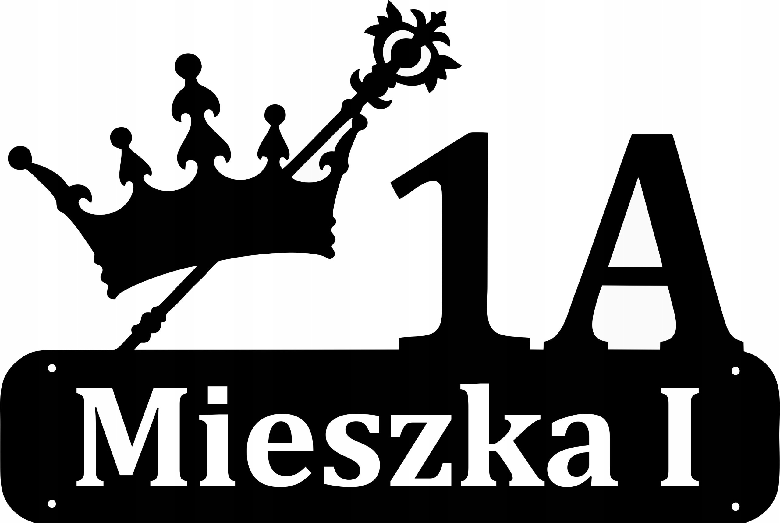 Adresa Tabuľka kovová plechová Veľká adresa číslo dom Kráľ Mieszko veľkosť 60 cm
