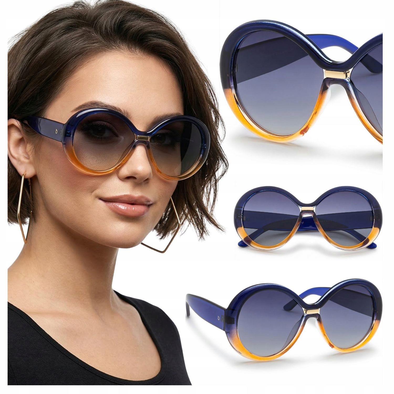 Okulary przeciwsłoneczne damskie z polaryzacją UV400 cieniowane duże Brilo