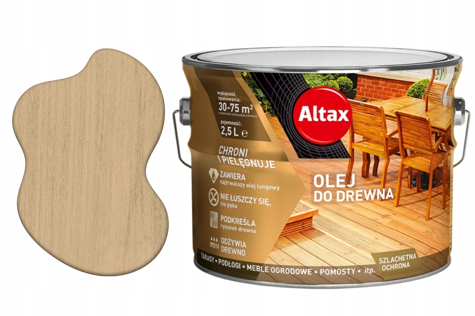 Altax Olej z filtrem Uv Do Drewna Bezbarwny 2,5 L