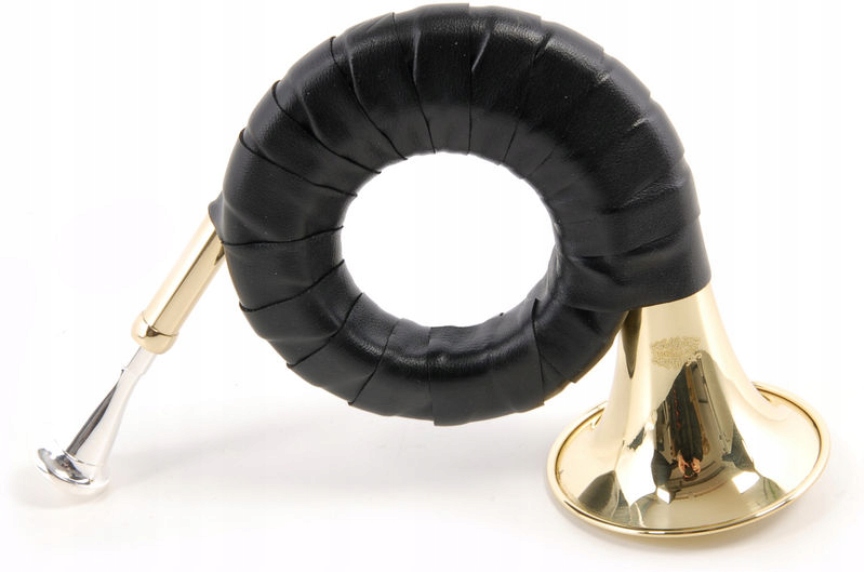 Lovecký roh, signální trubka, hejnalovka Bb, pouzdro, rukavice Thomann