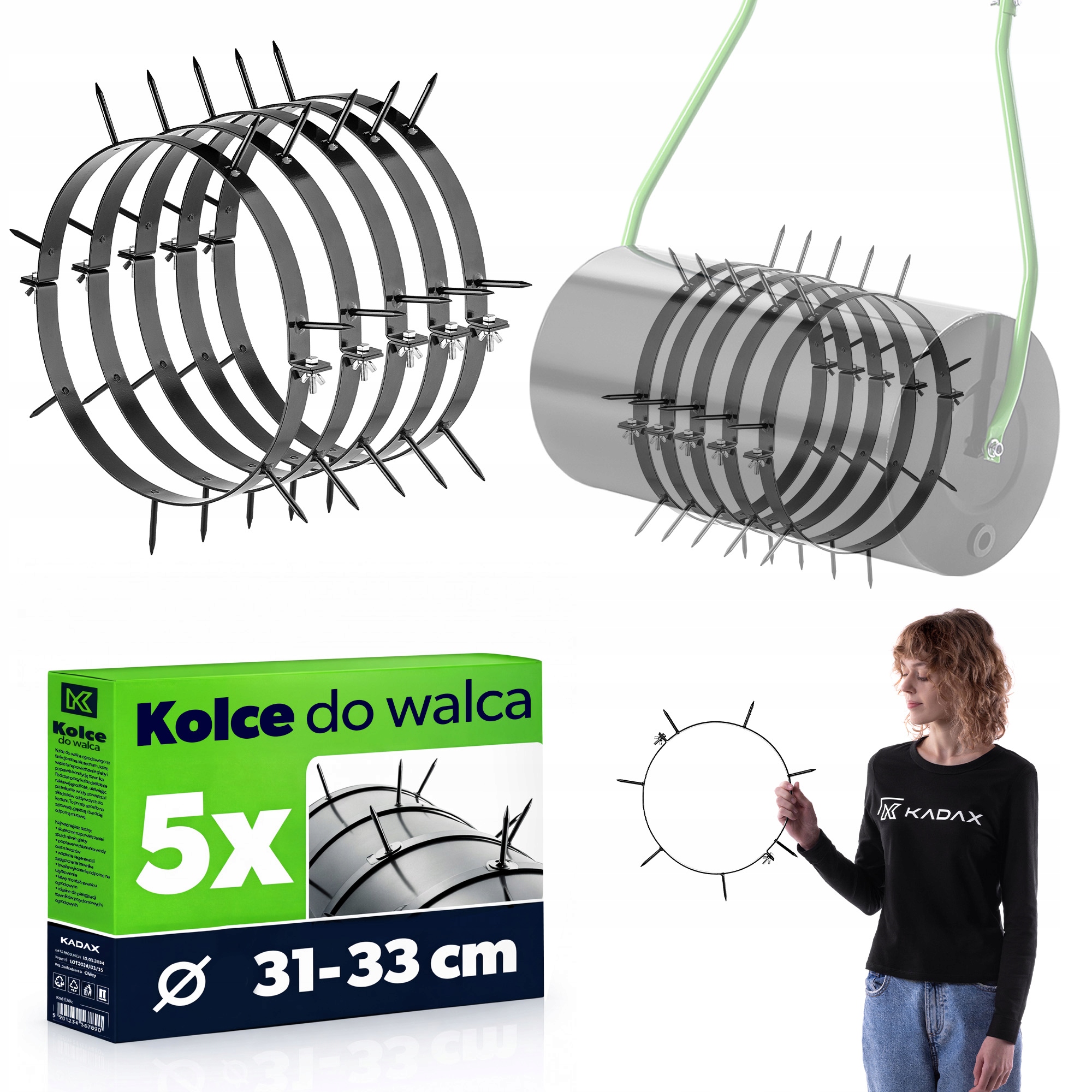 5 Ks Hrotů Pro Zahradní Válec, Zábradlí Pro Arénu, Rám, Kroužek, Sada