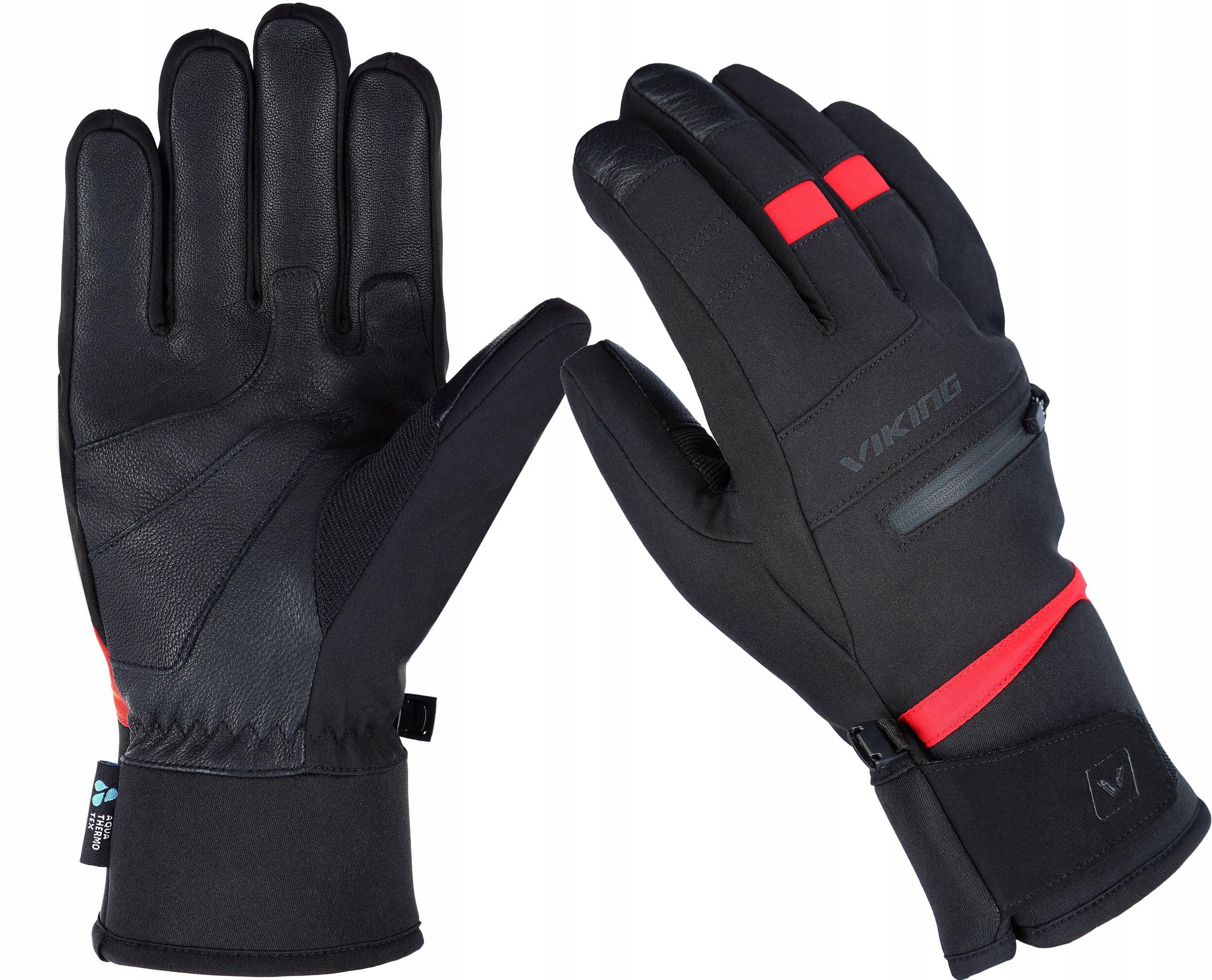 Rękawice Narciarskie Zimowe Viking Kuruk 2.0 r. 8 M membrana Att blk/red
