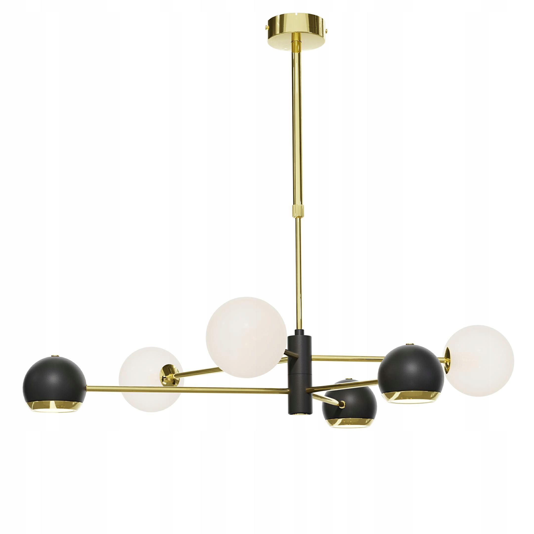 Moka luster Zlatý Mix Biele Sklenené Tienidlá 3xG9 3xGU10 Závesná lampa Dom