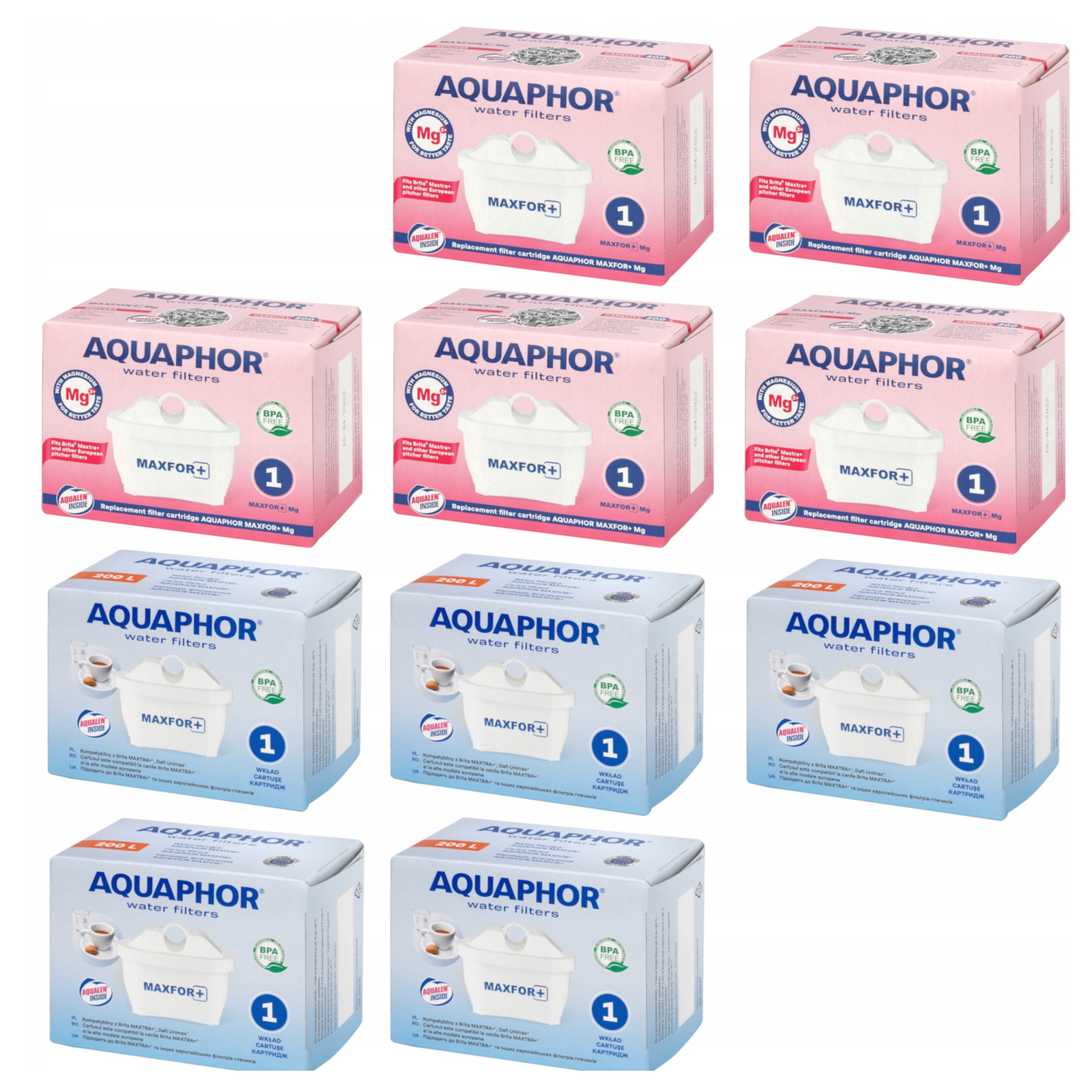 Wkłady filtry wody Aquaphor B25 Maxfor x 5 z magnezem Mg x5, zestaw 10szt