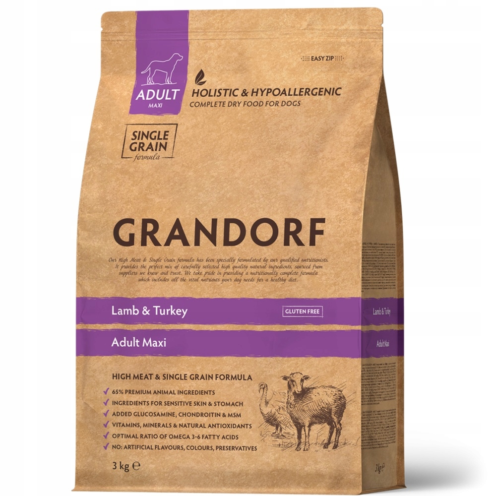Levně Grandorf Adult Maxi Breeds Lamb & Turkey Jehněčí a Krůta 3 kg