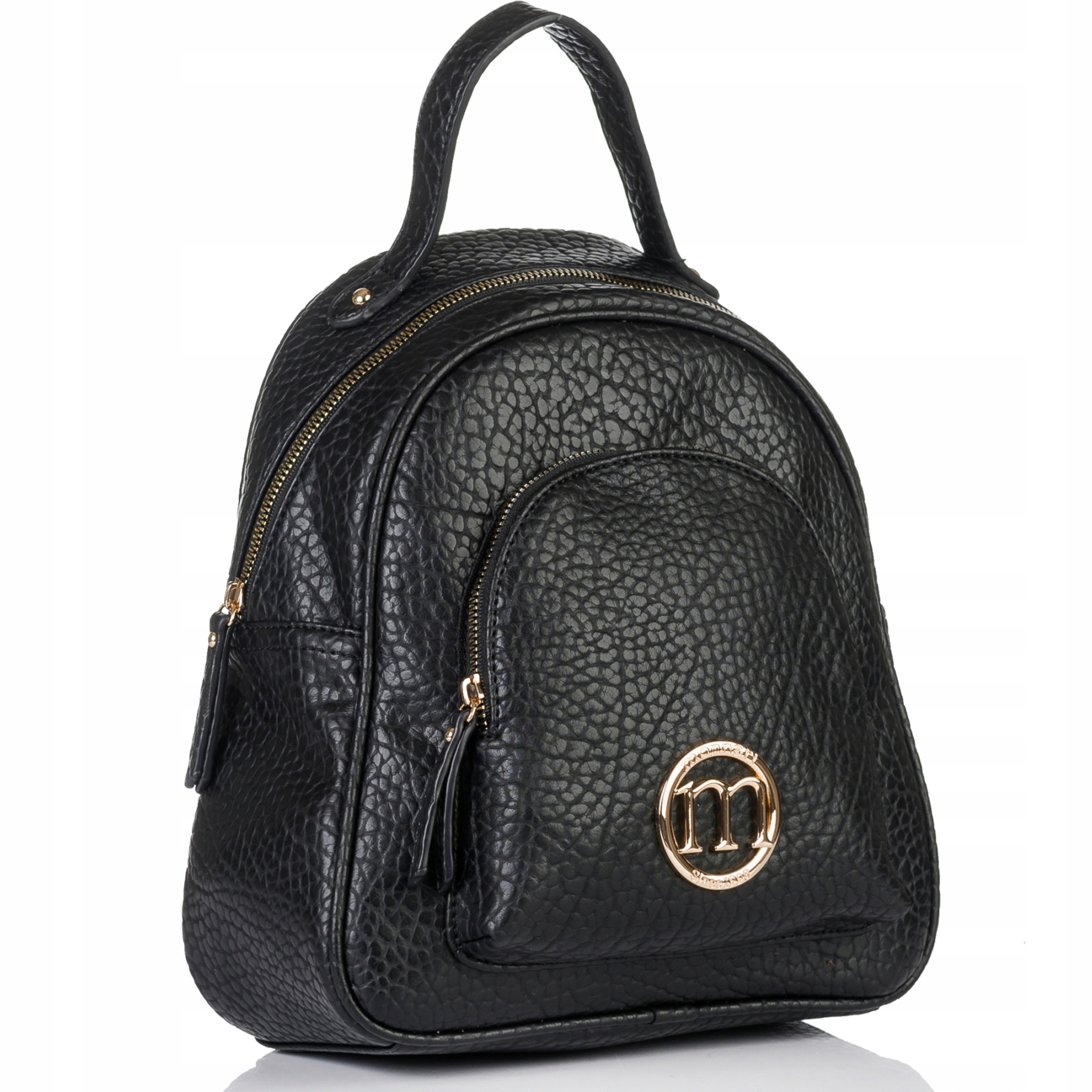 Plecak Damski Monnari Miejski Czarny Logo Praktyczny Stylowy Miejski4